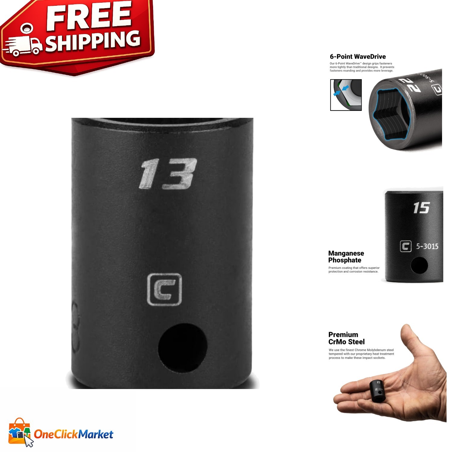 Trusted 13 mm Impact Socket, 3/8-Inch Drive – Ideal for Industrial Applications