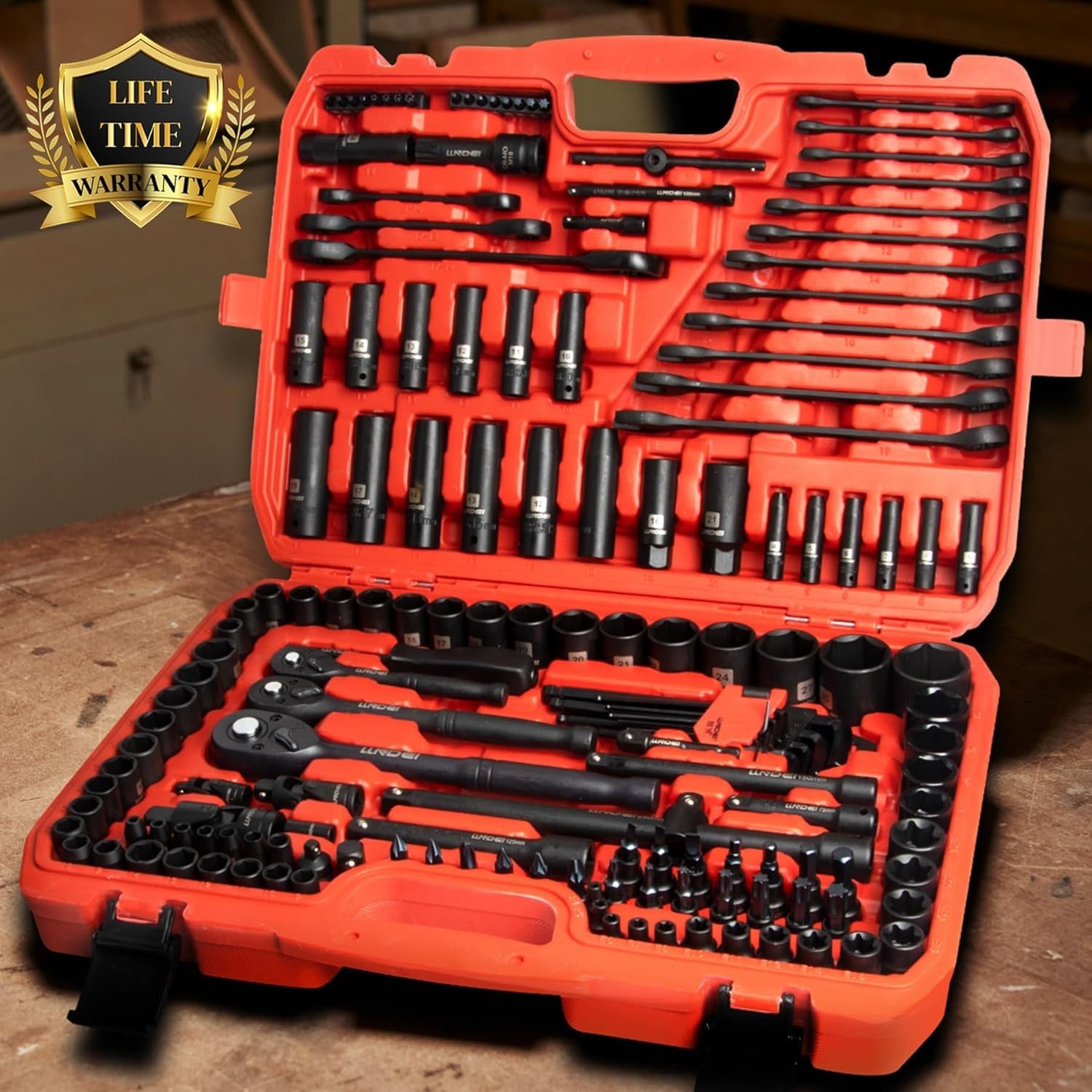 160-Piece Mechanics Tool Set, Metric Socket Set 1/2 1/4 3/8 inch Drive Professio