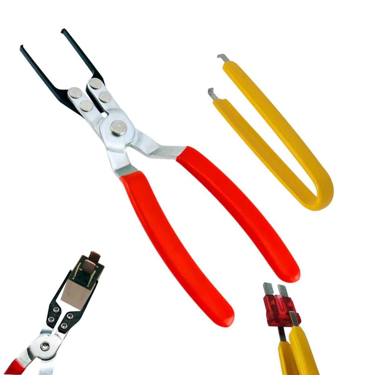 Relay and Fuse Puller Pliers Set – 2 Pack Automotive Remover Tool Red