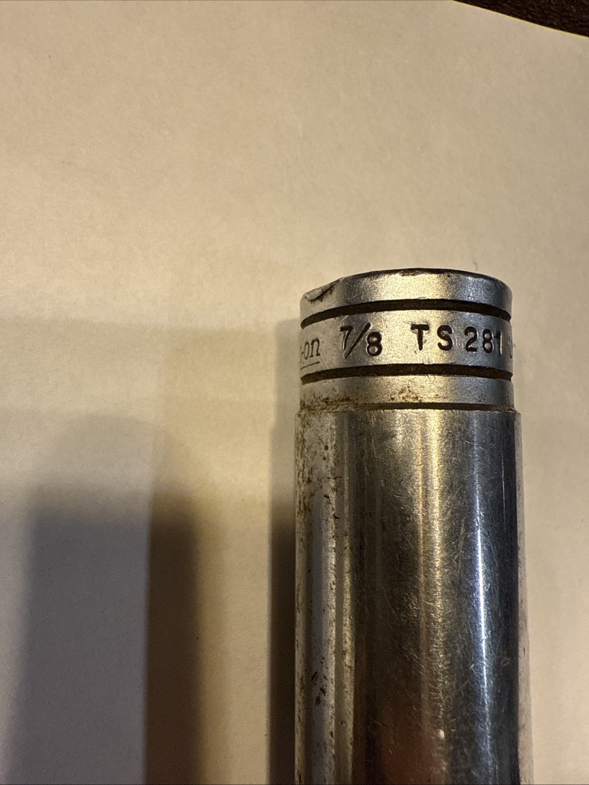 Snap On 7/8” Deep 1/2” Drive Socket 6 Point Chrome TS281 USA