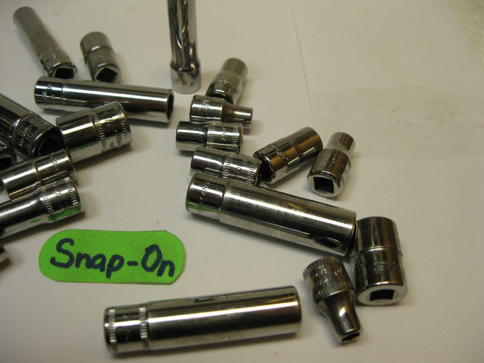 Snap-on tools 1/4″ drive Metric & SAE 6 point Sockets sold each. Mint!