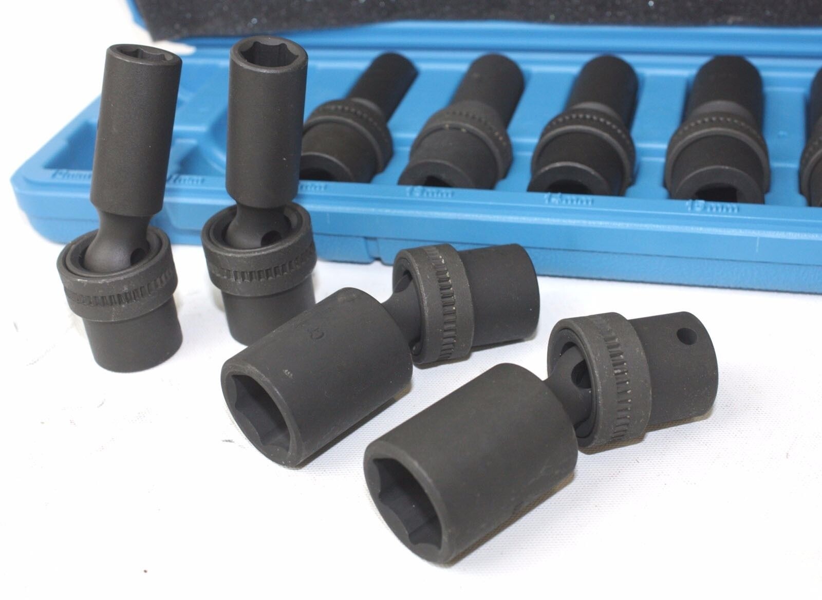 10Pc 3/8″ Dr. 6 pts Universal Swivel Deep Impact Socket Set mm METRIC PRO Radius