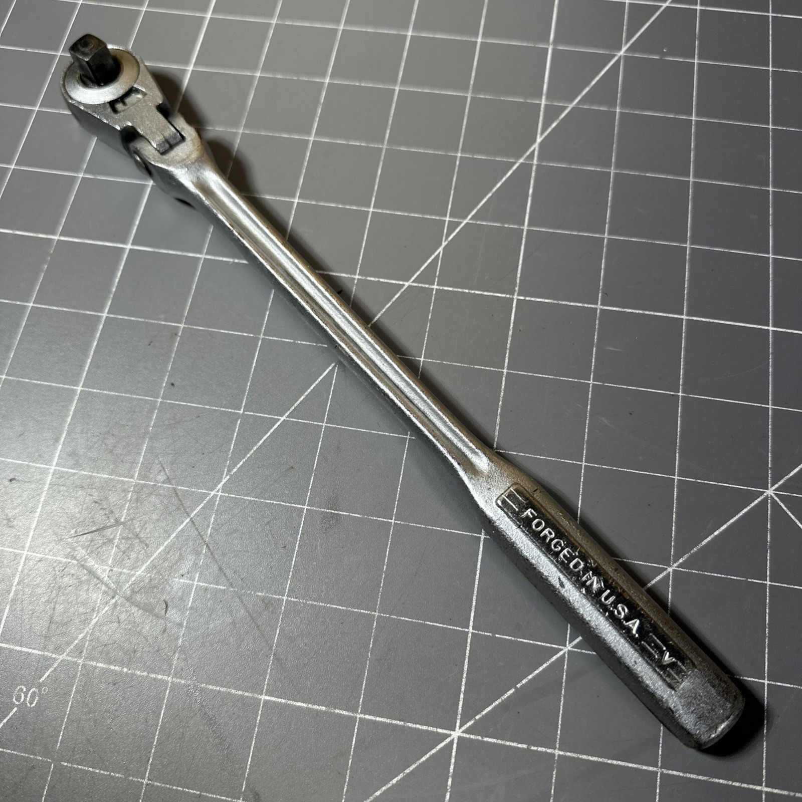VINTAGE CRAFTSMAN -V- 3/8″ DRIVE FLEX HEAD QR OIL PORT RATCHET USA