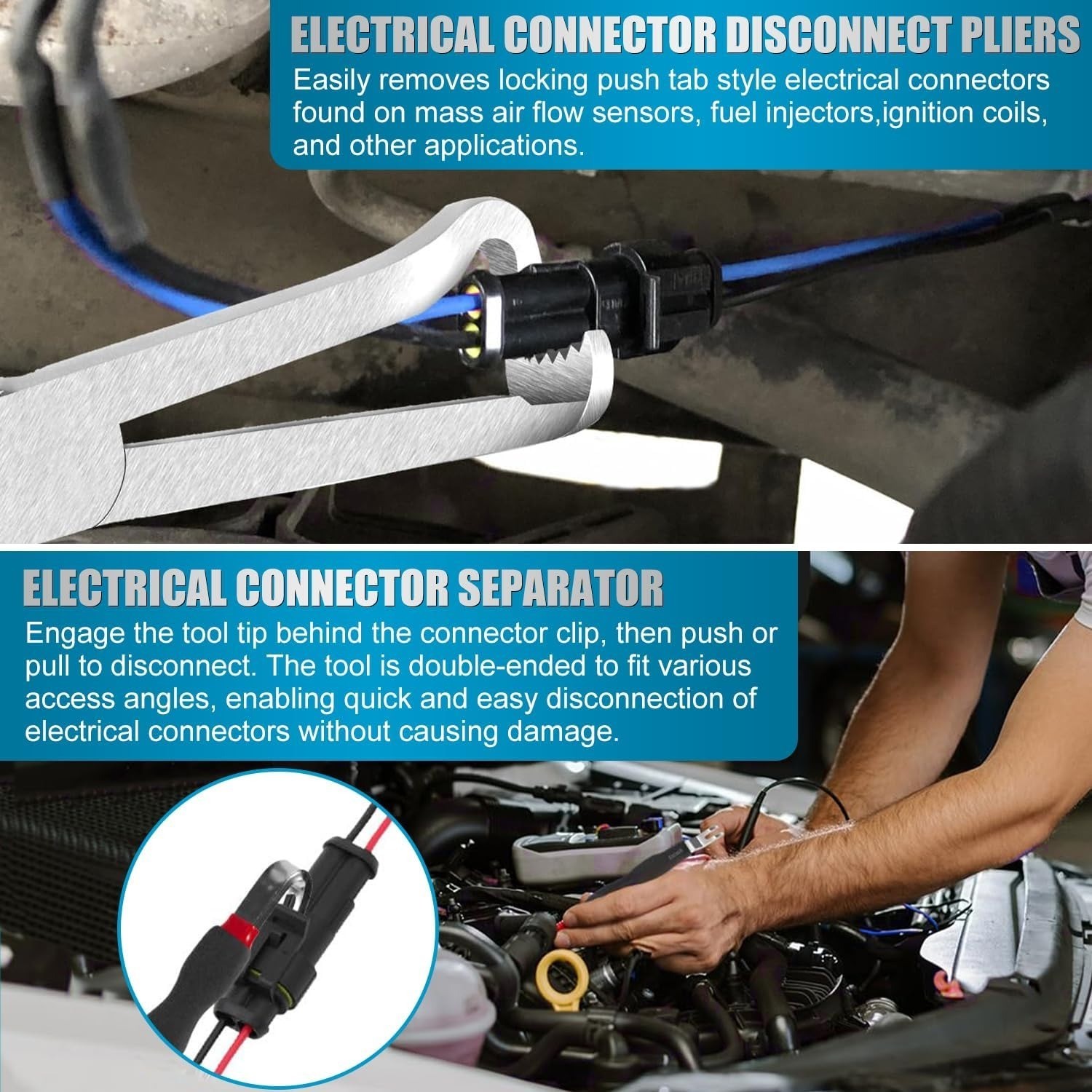 Electrical Disconnect Pliers Connector Separator Terminal Plug Removal Tool Kit