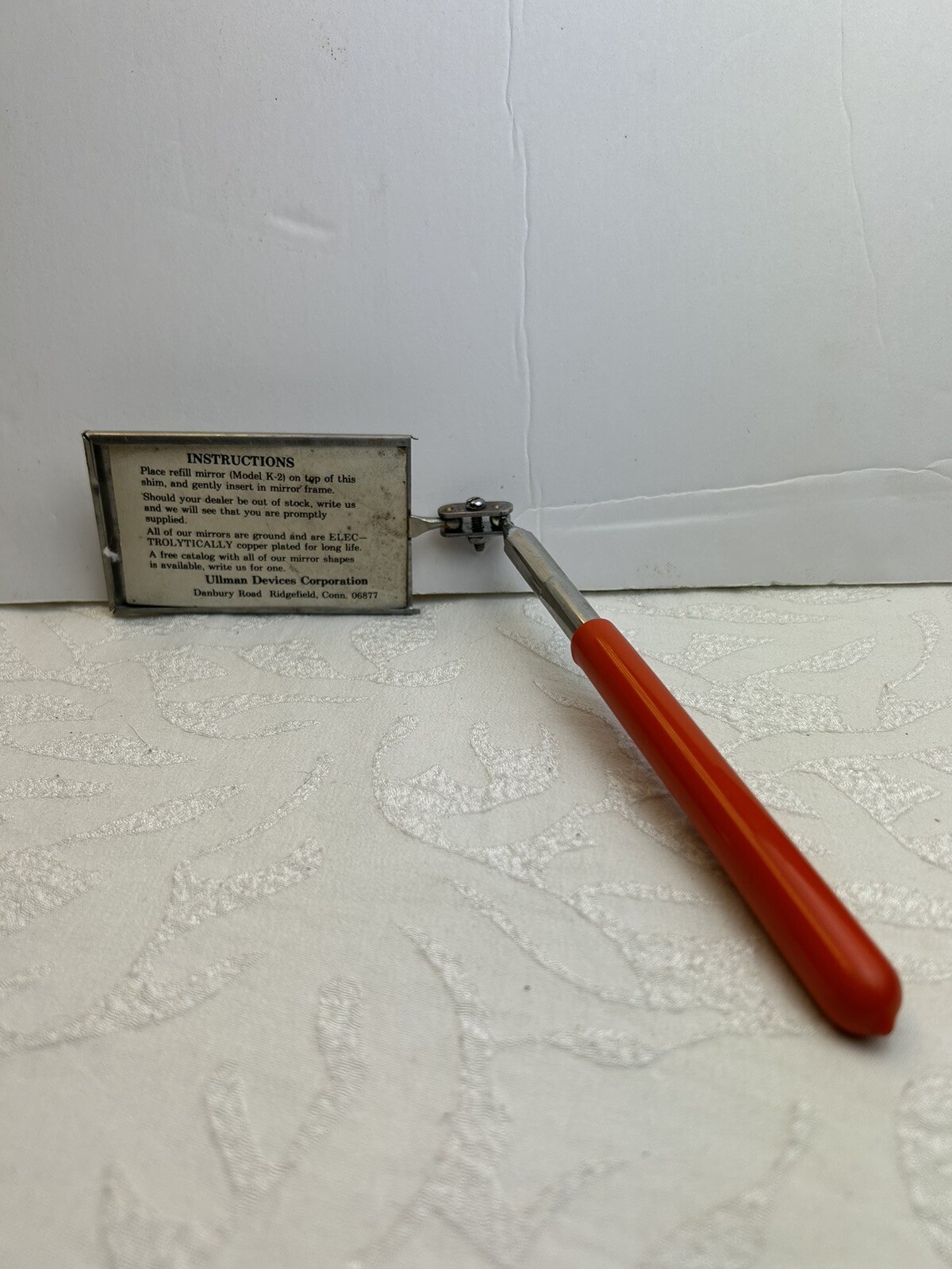 Vtg Ullman Devices Inspection Mirror K2 Rectangular Telescoping USA No Mirror