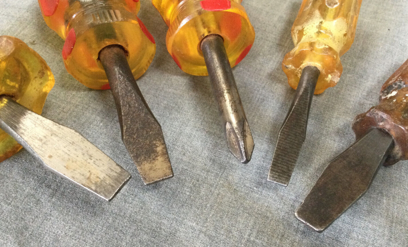 Vintage Stubby Screwdriver Lot Of 10 – Craftsman Stanley Snap-On Fuller