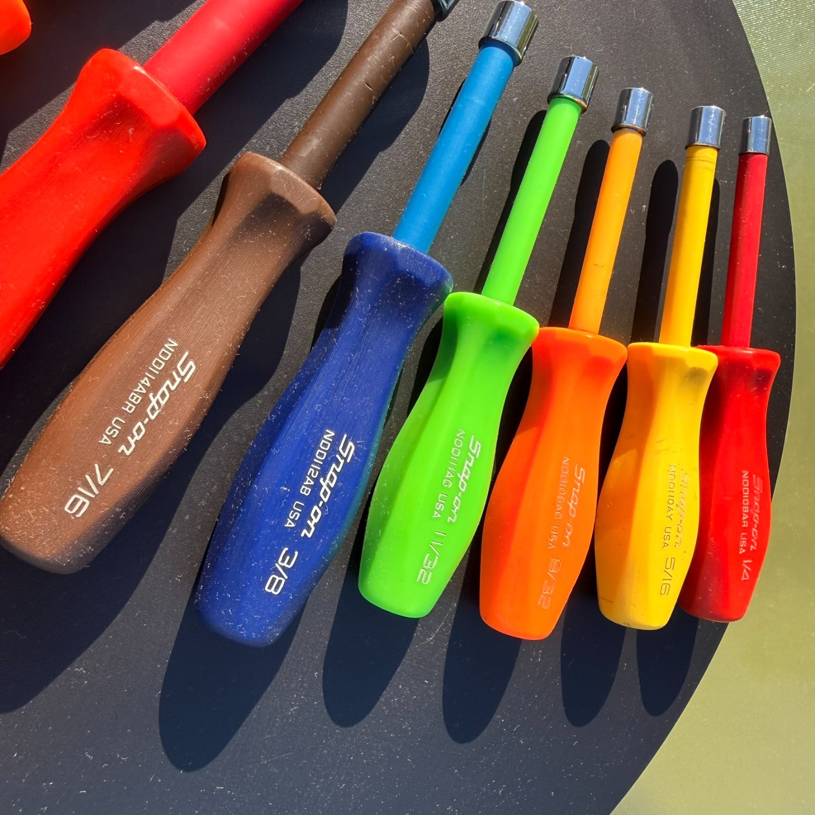 🇺🇸 Snap On Tools USA 9 pc SAE 1/4″ to 5/8″ Nut Driver Continuous Hollow Handle
