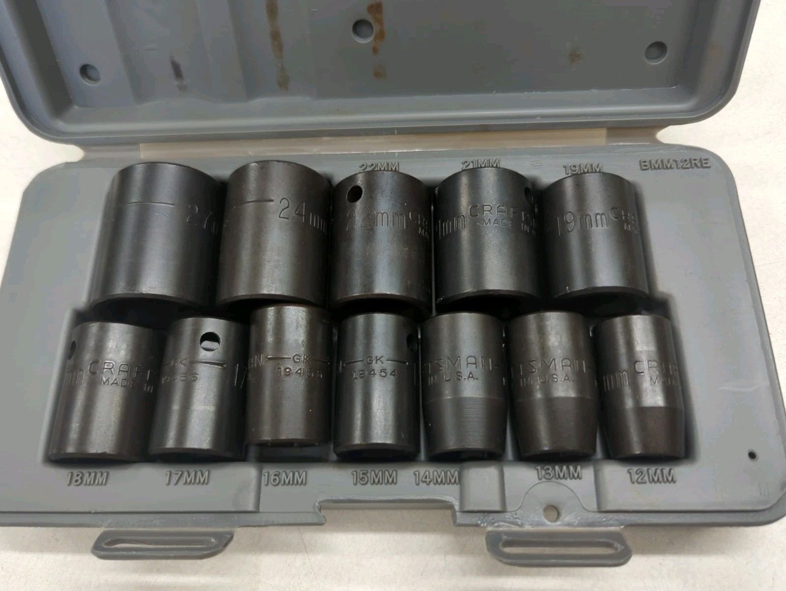 Craftsman 1/2″ Drive 12pc Impact Air Drive Metric mm Socket Set 19450 USA 6pt