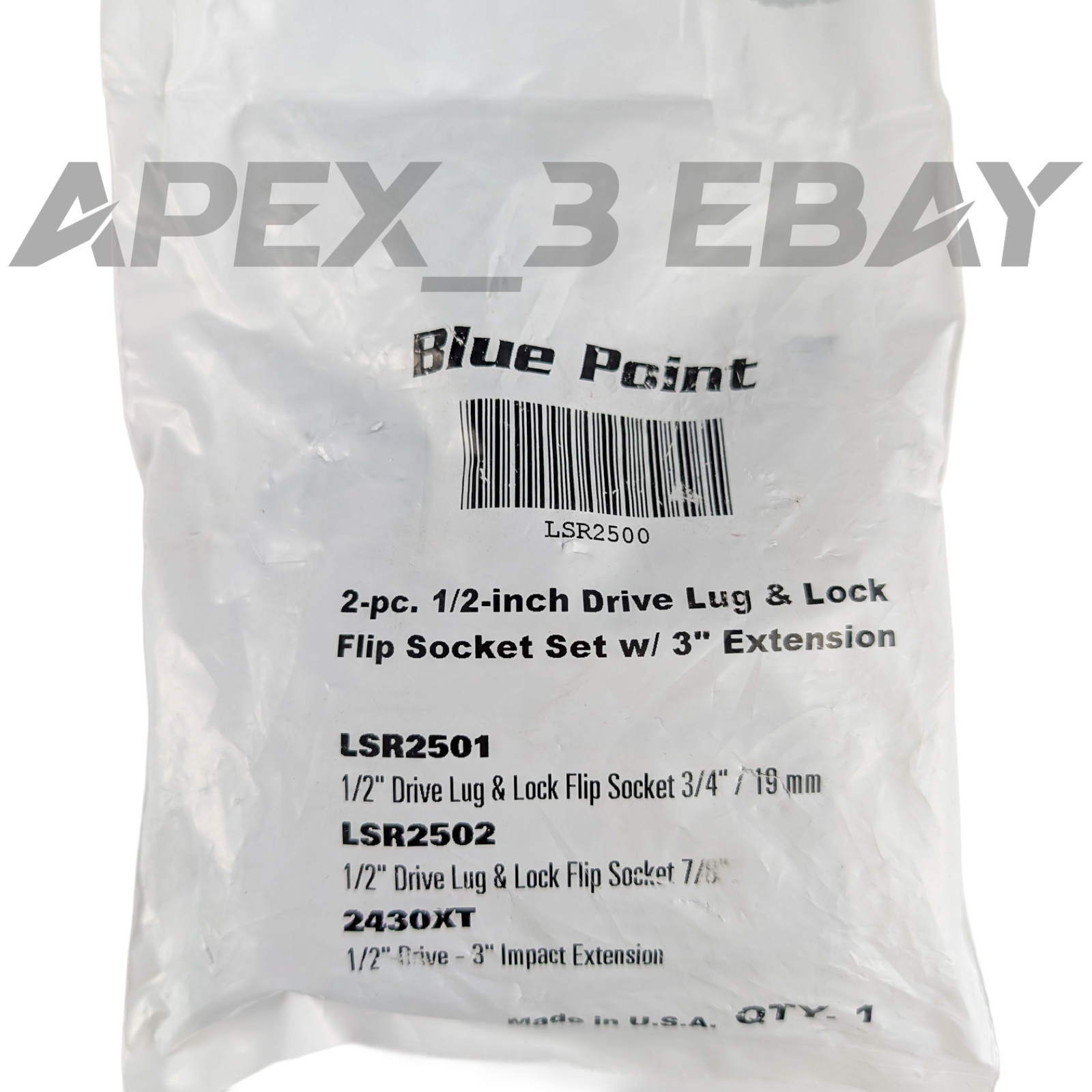 Blue-Point LSR2500 1/2″ Square Drive Lug & Lock Flip Twist Impact Socket Set
