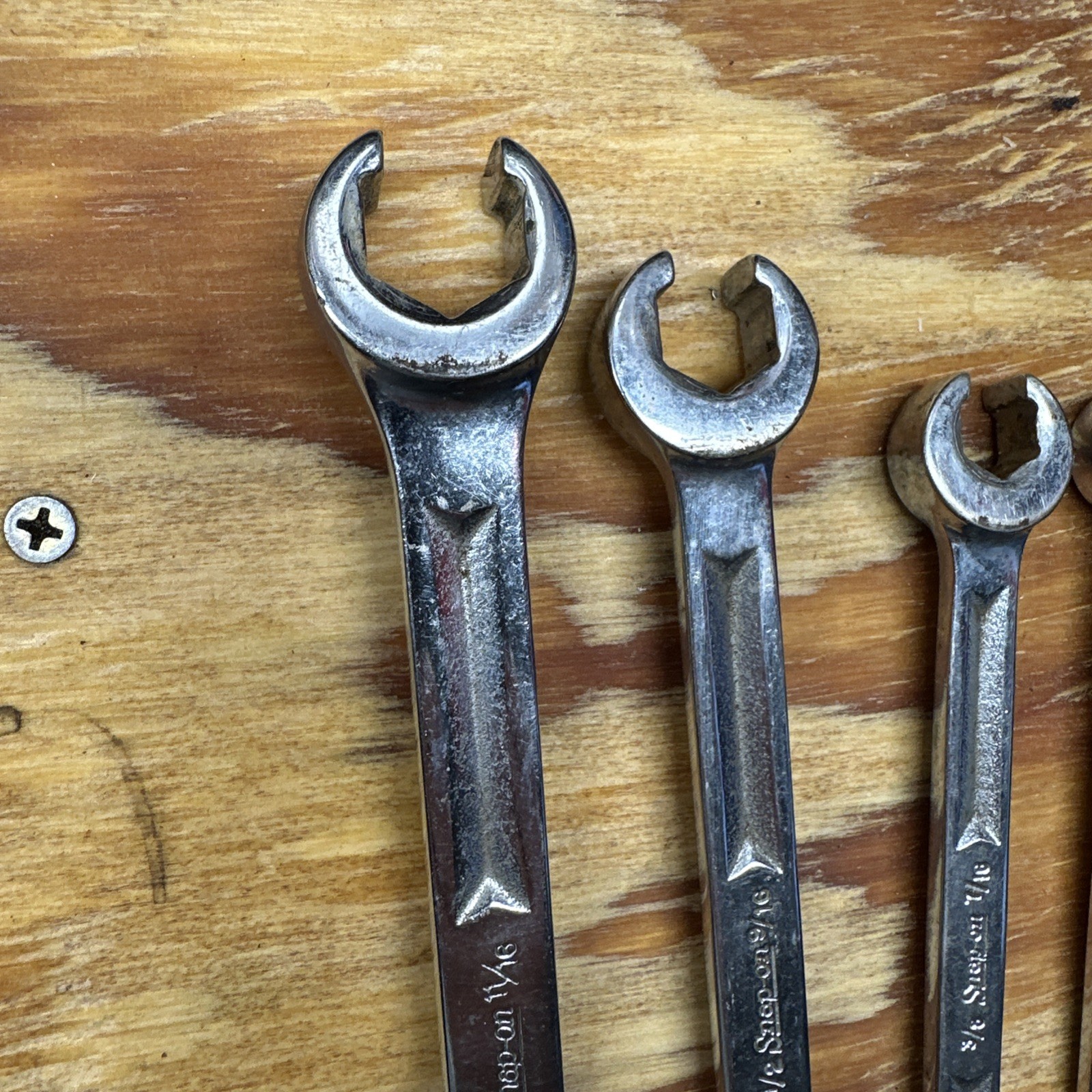 SNAP-ON RXH 4 PC SAE 6 POINT FLARE NUT LINE WRENCH 3/8″ – 11/16″ USA !!