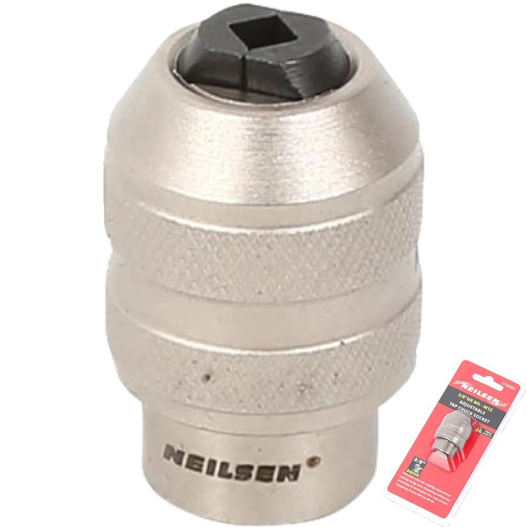 Neilsen Adjustable Interchangeable Tap Wrench Ratchet Chuck Socket 3/8″ M5-M12