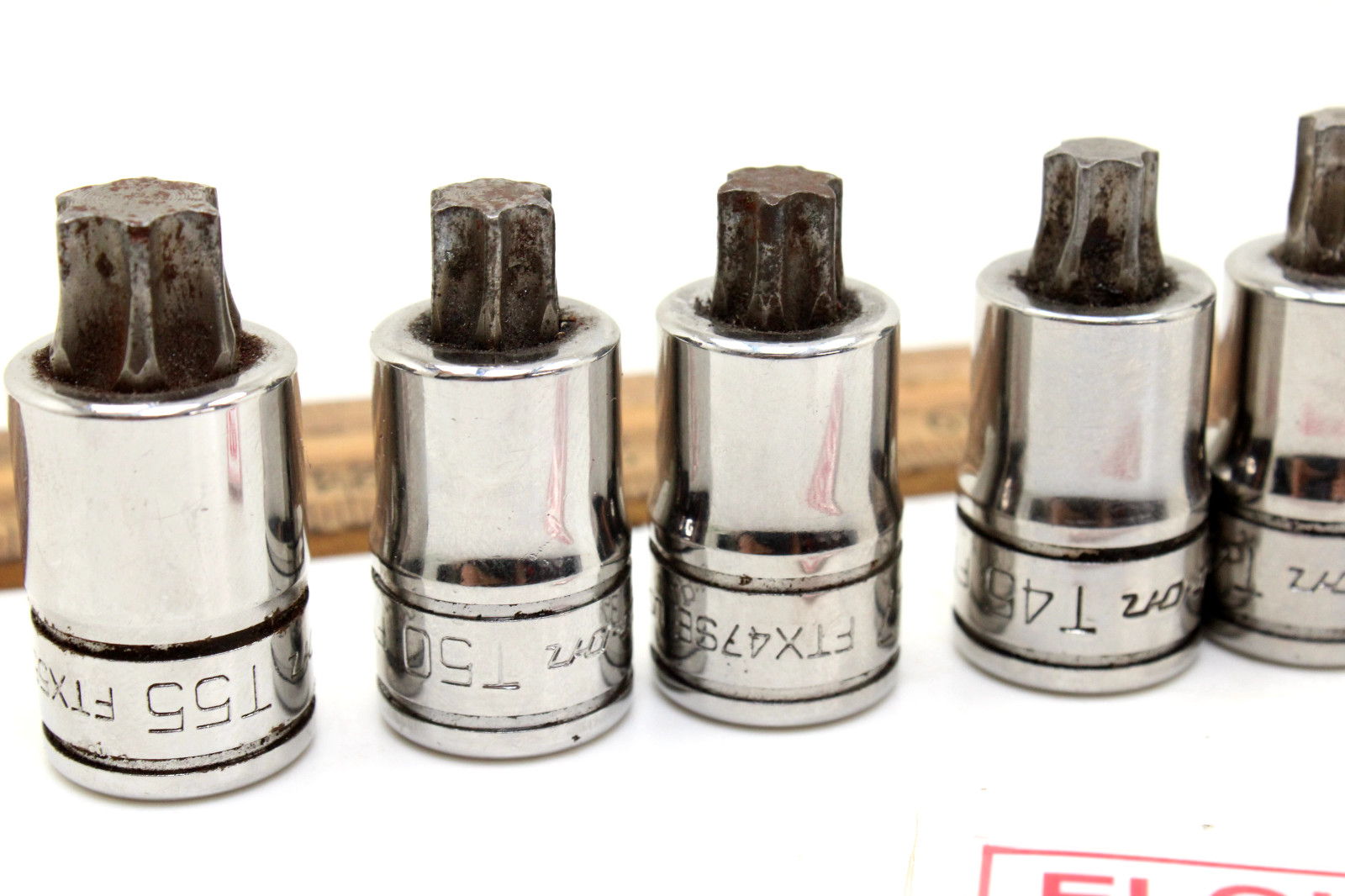 Snap-On FTX55SE-FTX27SE T55-T27 3/8″ Drive Torx 6 Piece Chrome Socket Set USA