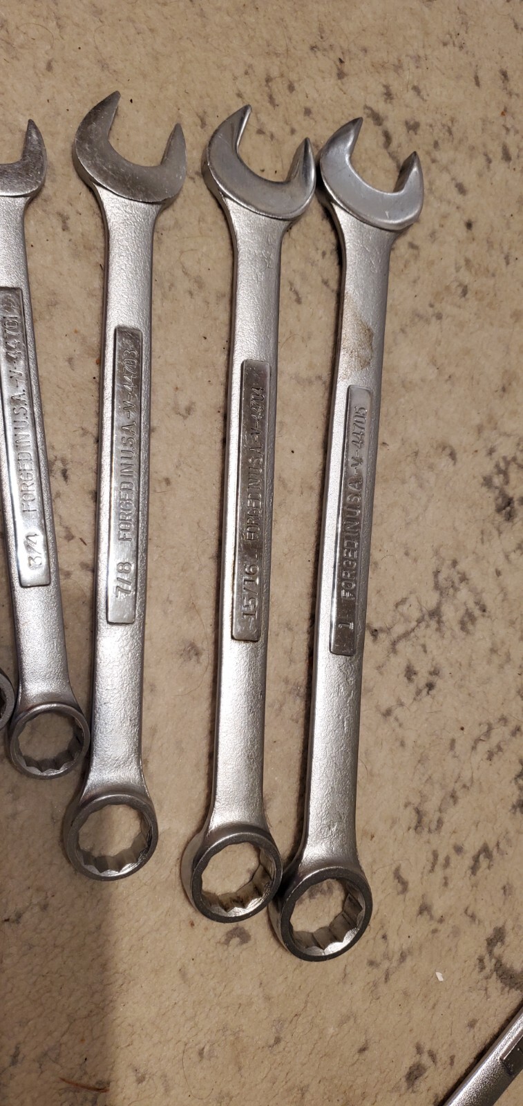Craftsman Wrenches 44 Series Made In The Usa 1″-15/16-7/8-3/4-11/16-5/8-9/16-1/2