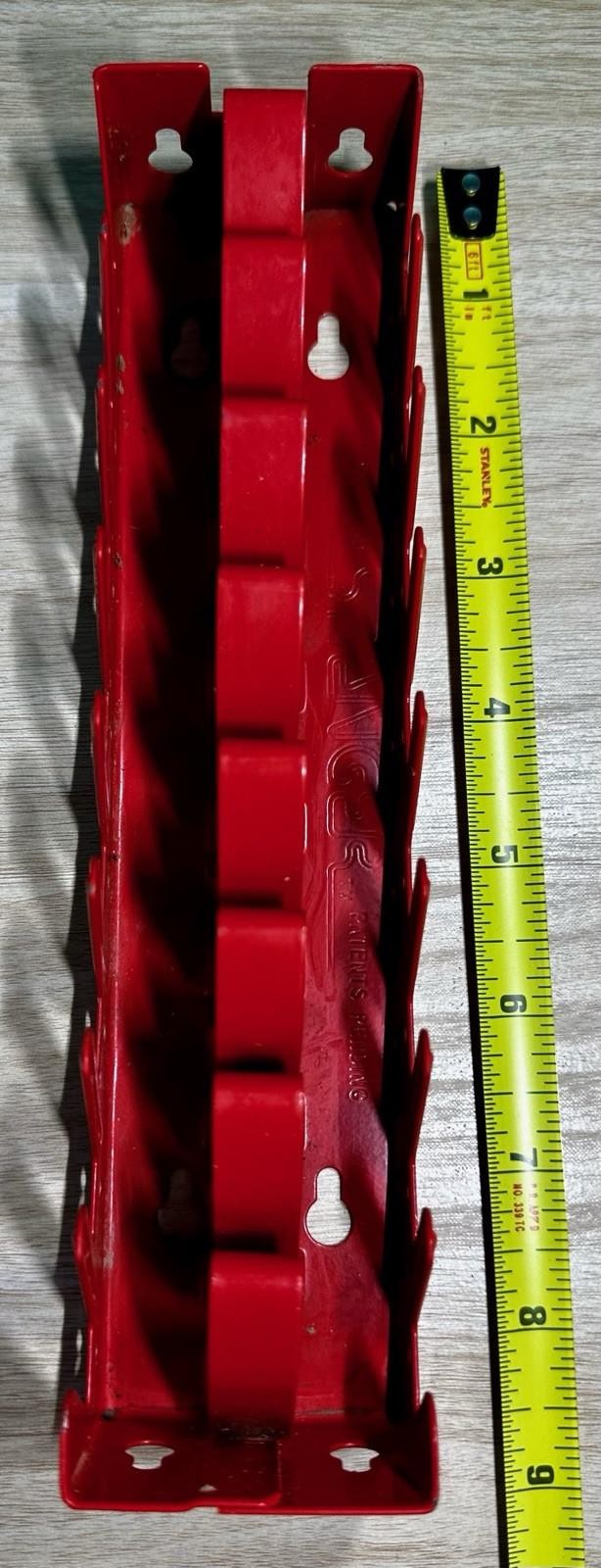 Spanger Model 850 Wrench Rack Only Holds 8 Wrenches Red Metal Wall Mount USA (G)