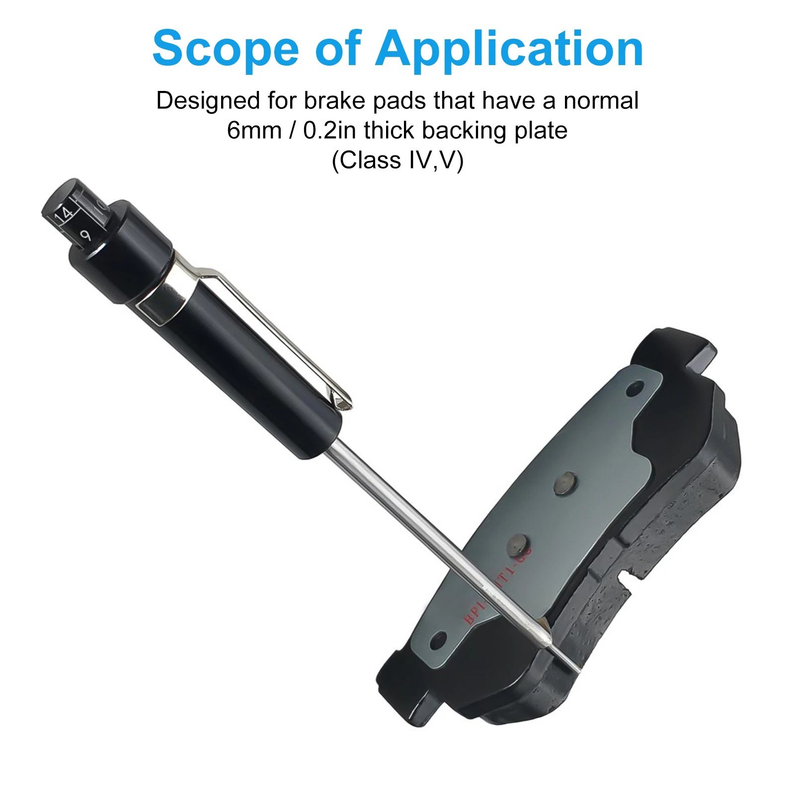 Brake Pad Measurement Tool with Visual Scale Gauge for Vehicle Brake Inspection