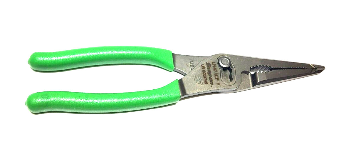 NEW Snap-on™ LN47ACF LN47ACFG Green 9 3/4″ Talon Grip Long Nose SlipJoint Pliers