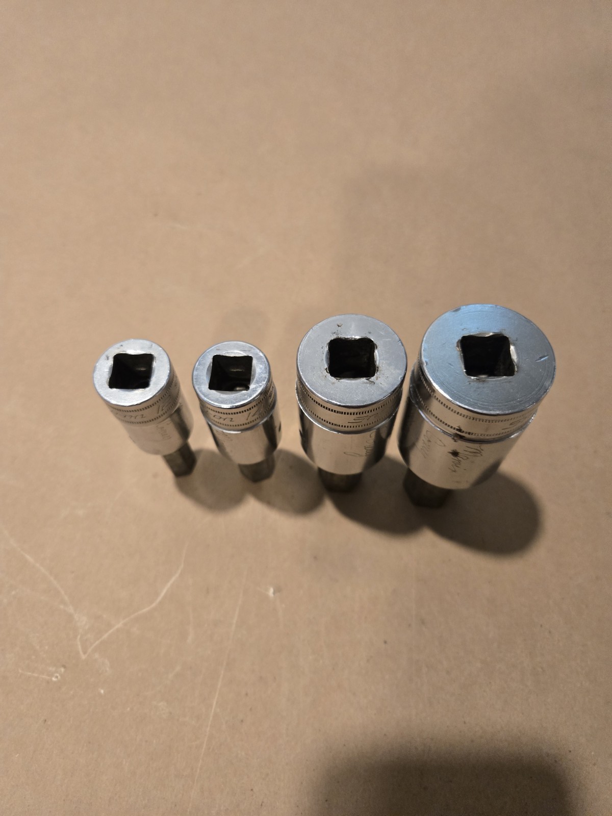 Snap On 1/2 Drive 12MM,14MM,17MM,19MM Metric Hex Bit Driver Sockets USA Lot Of 4