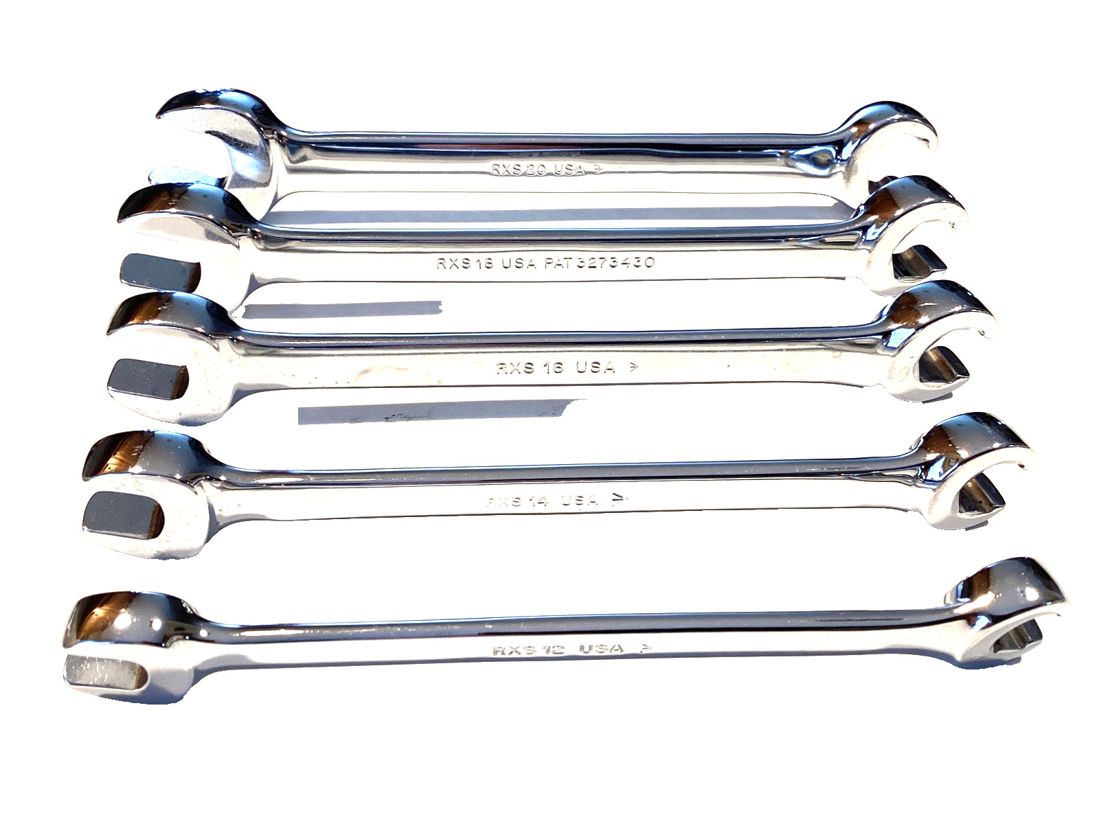 Snap On 5 Piece SAE Flare Nut Open End Combination Wrench Set RXS605 NEAR MINT