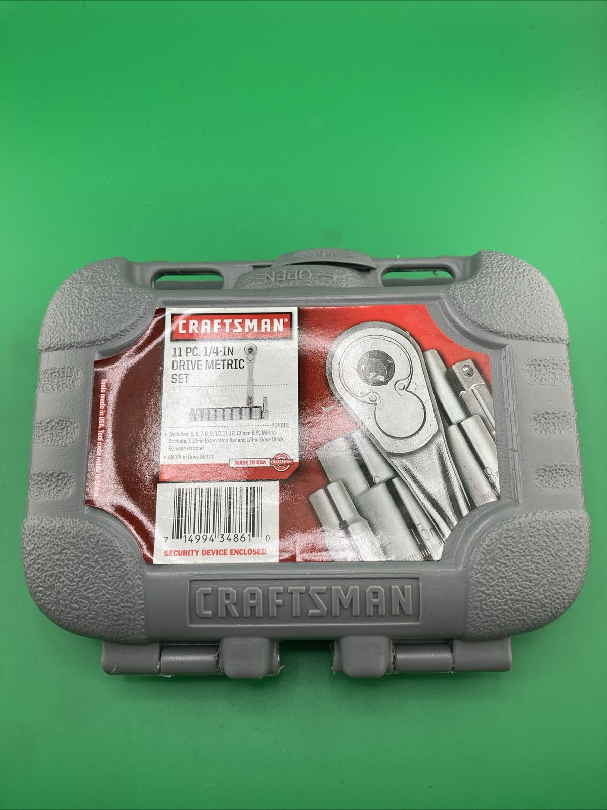 Craftsman USA NEW 11Pc. 1/4” Metric 5mm-13mm 6Pt. Socket Ratchet Set 34861 (NOS)
