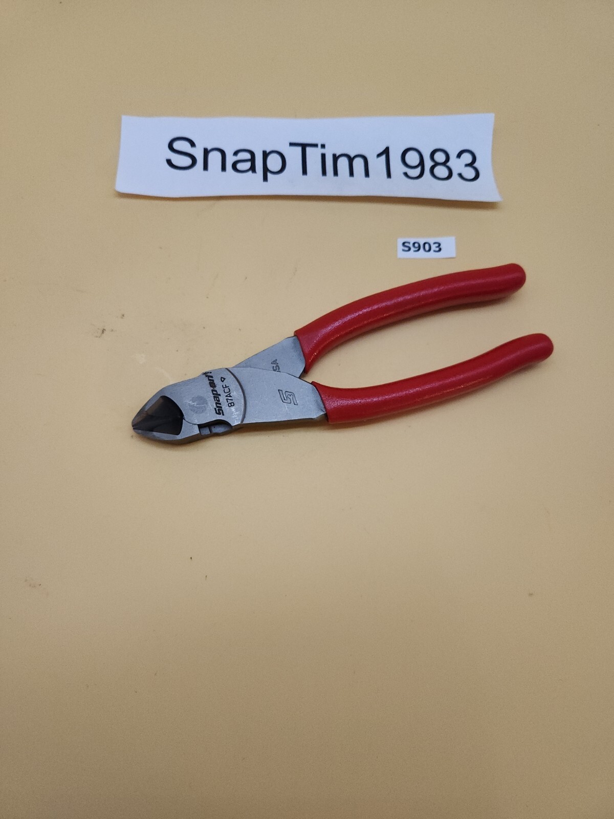 Snap-On Tools RED Soft Grip 7″ VECTOR EDGE Diagonal Cutter 87ACF USA