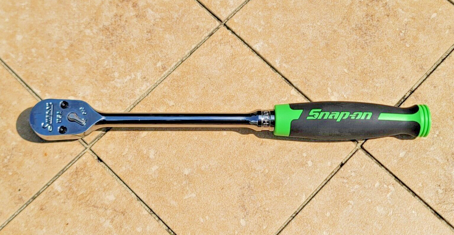 Snap-on Tools New Logo fhl100g 3/8″ drive 100 tooth long soft grip ratchet green