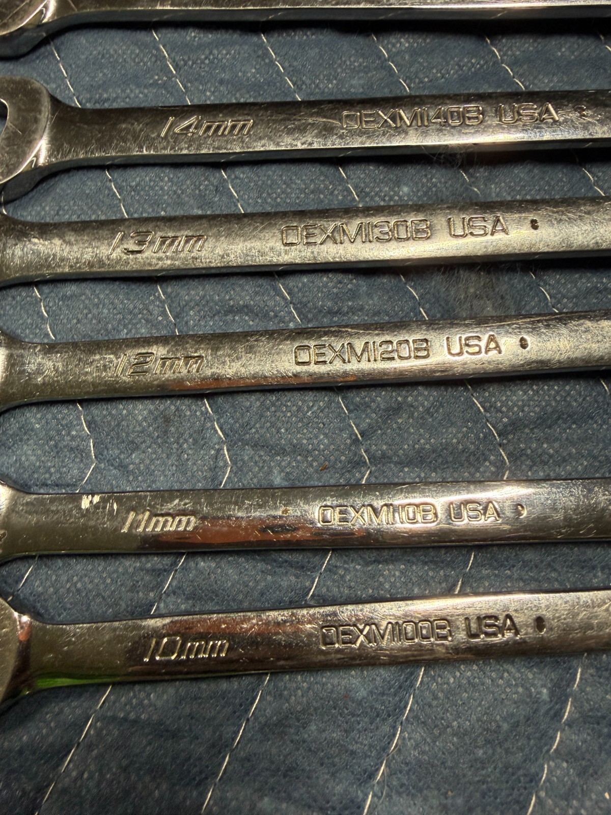 7 Piece Snap-on Metric Combination Wrench Set OEXM707B 10mm – 15mm + 17mm