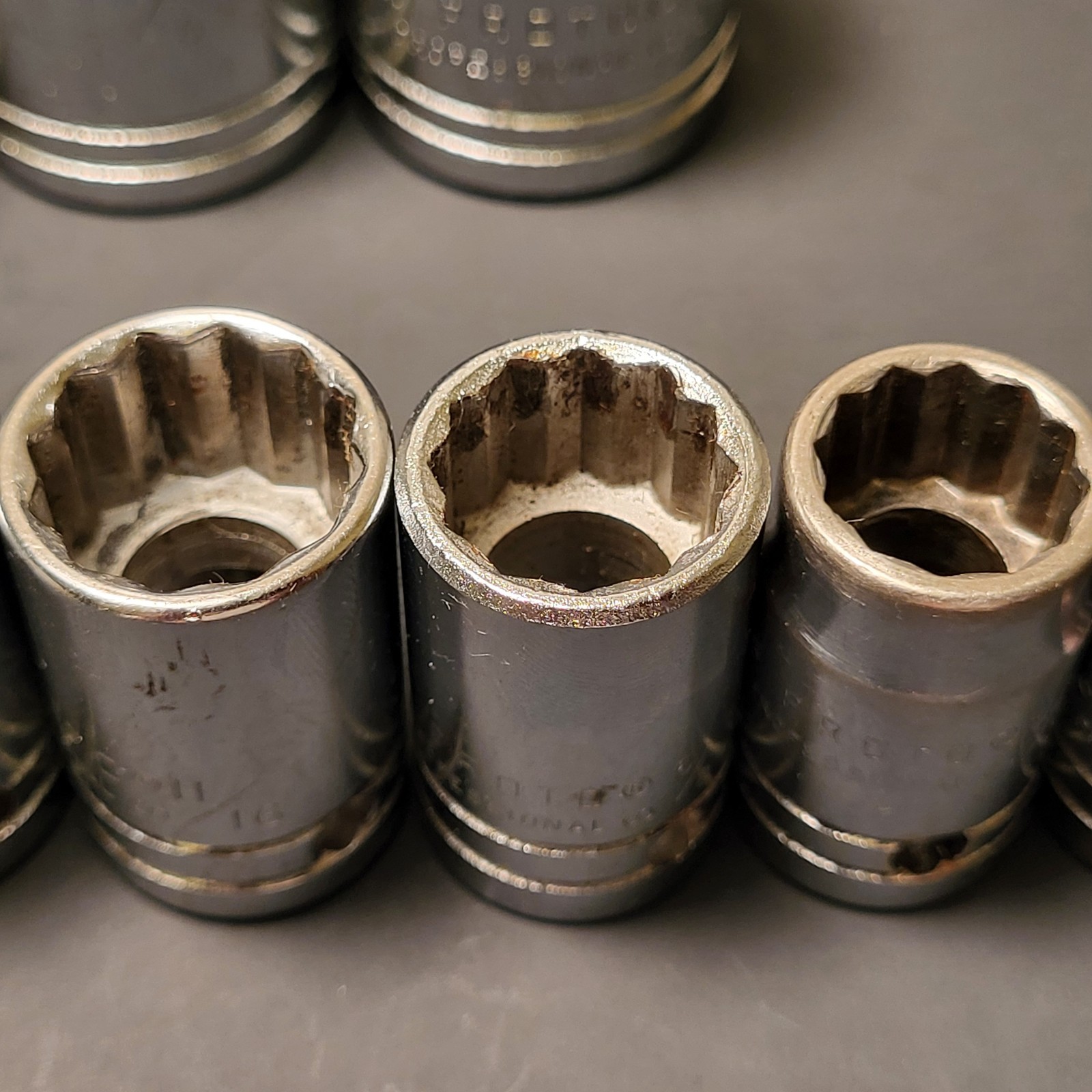 16pc Proto Prof USA 1/2”dr expanded socket set 12pt 7/16”to1-1/4” see item desc