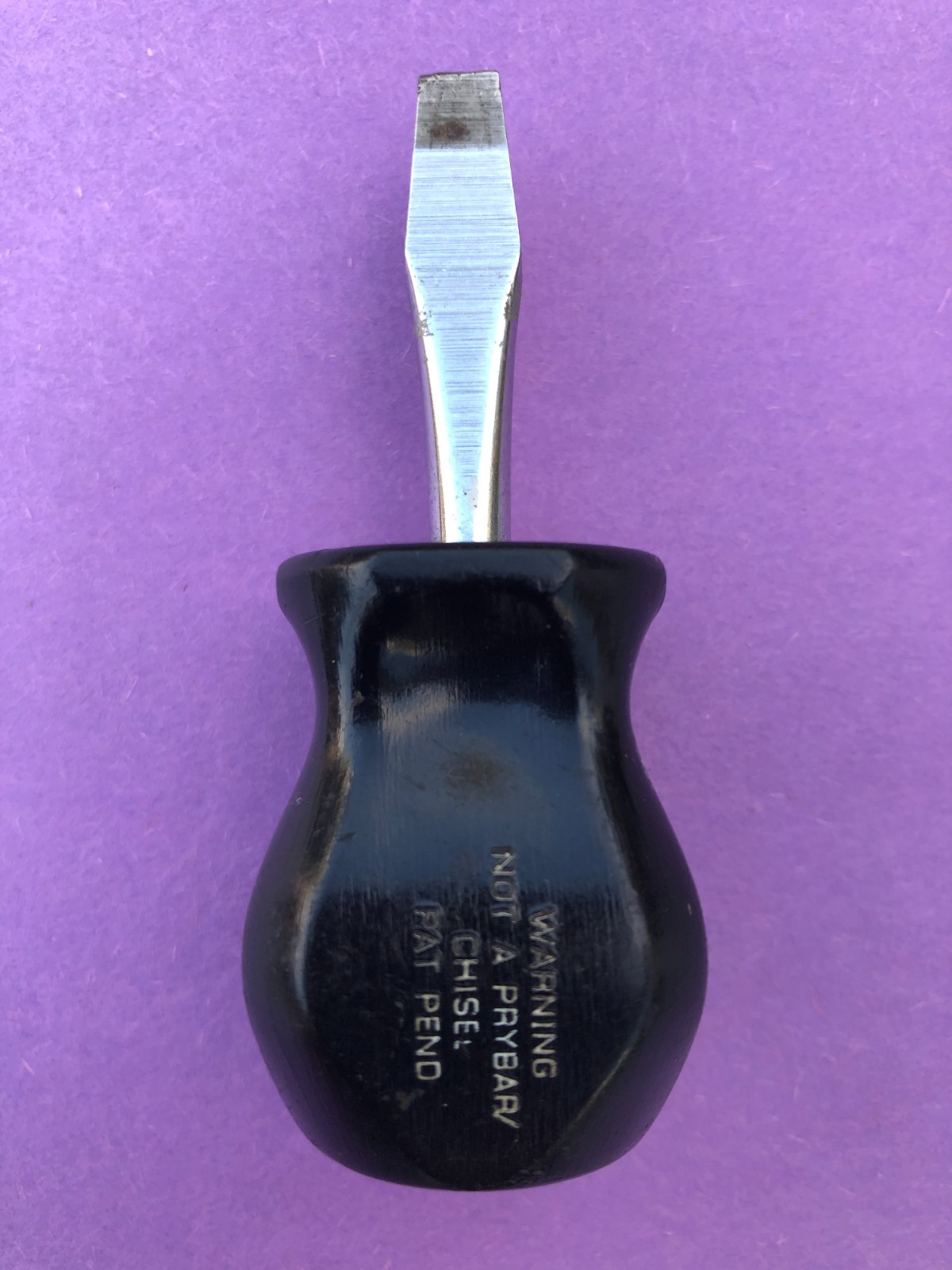 Snap-On SDD1 1/4» Flat Tip Stubby Screwdriver Hard Handle Black