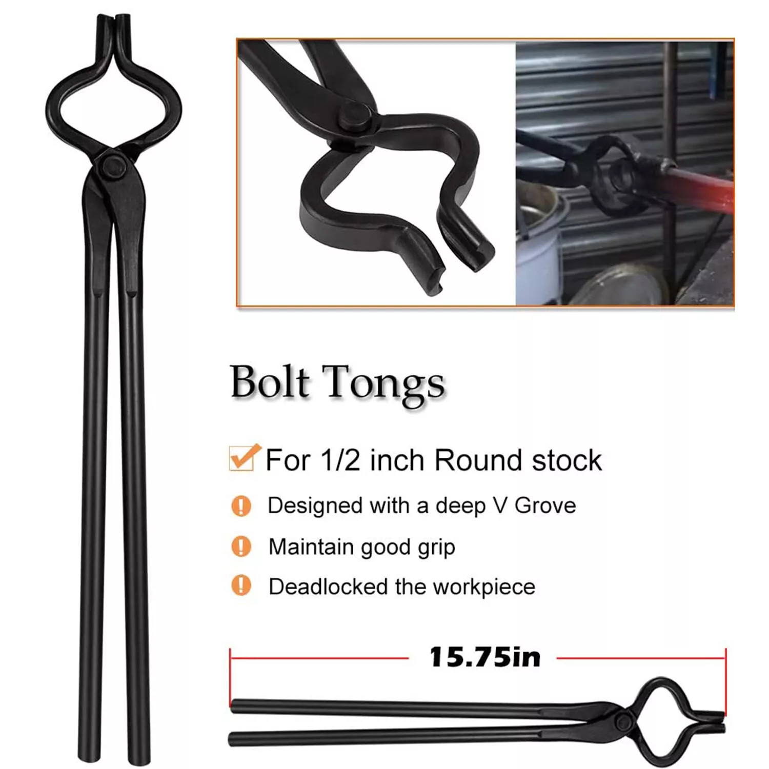 Knife Making Tongs Blacksmith Bladesmith Tong Set Vise Anvil Forge Tools 5PCS