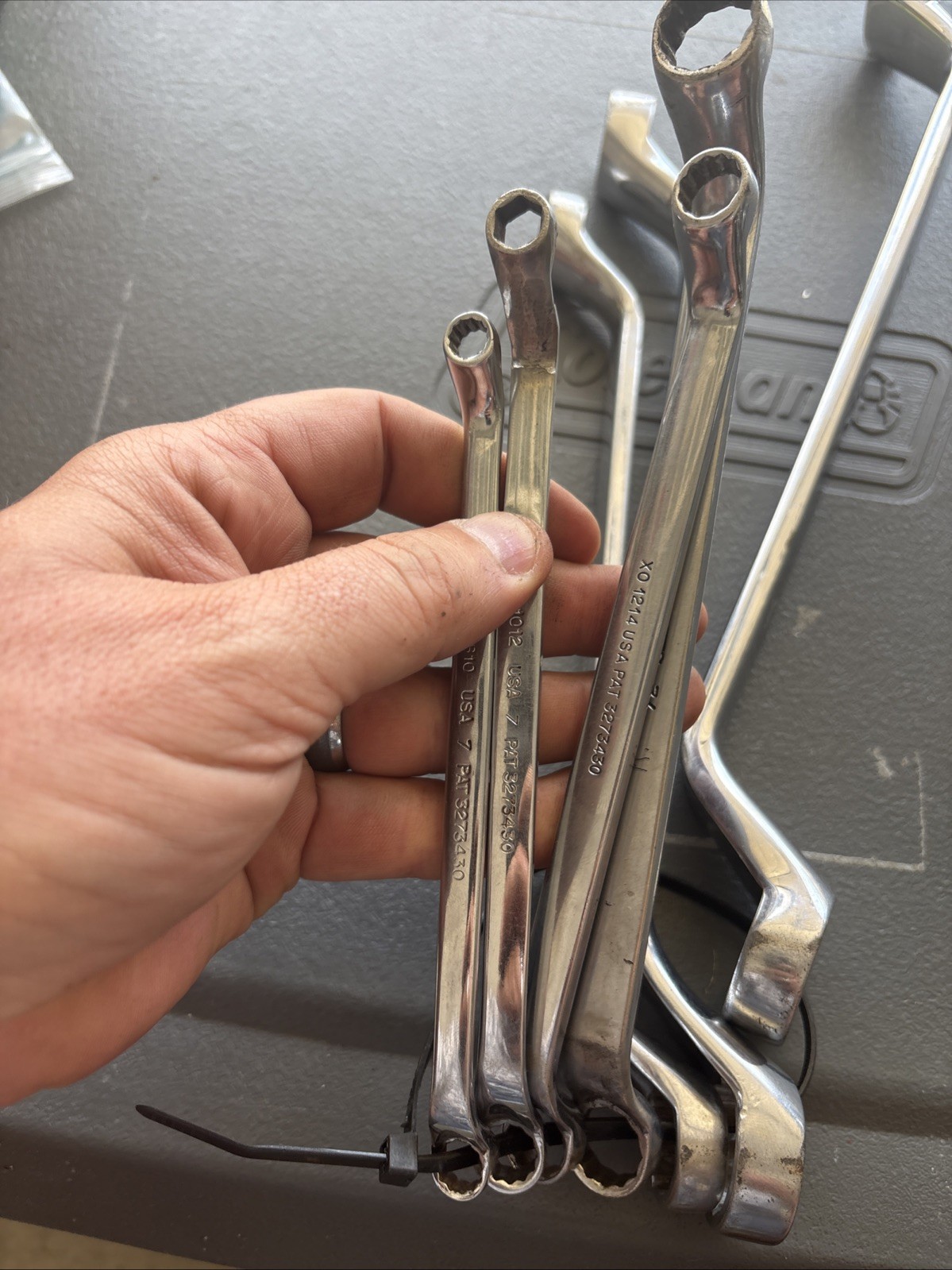 Snap-On XO Series 60° Offset Box End Wrench 7pc Set 1/4 – 15/16” Vintage