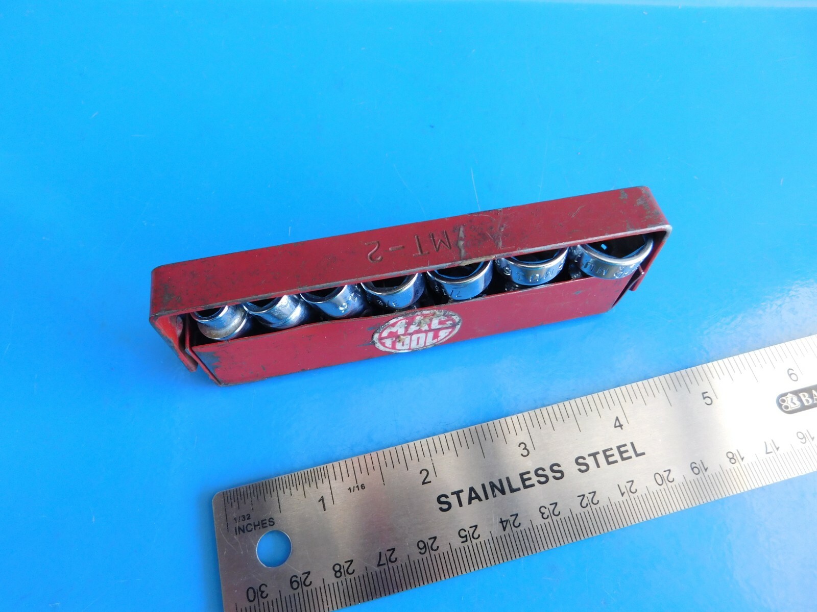 USED,MAC TOOLS «1/4 IN. THRU 9/16 IN » 1/4 DR. UNIVERSAL SOCKETS, LOT OF 7 USA
