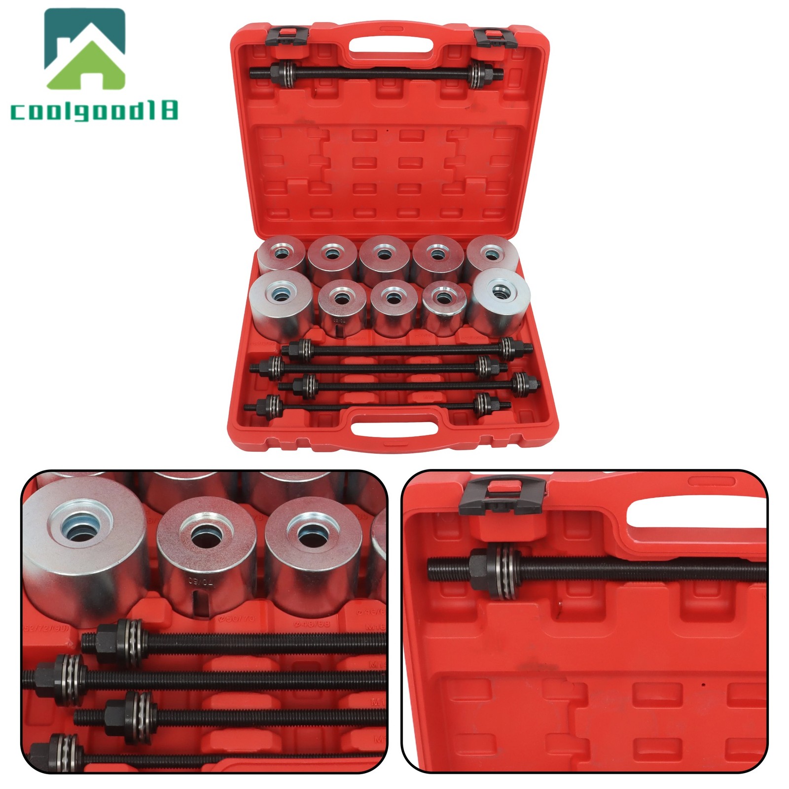 Universal Press and Pull Sleeve Kit Bush Bearing Removal Insertion Tool 27pcs