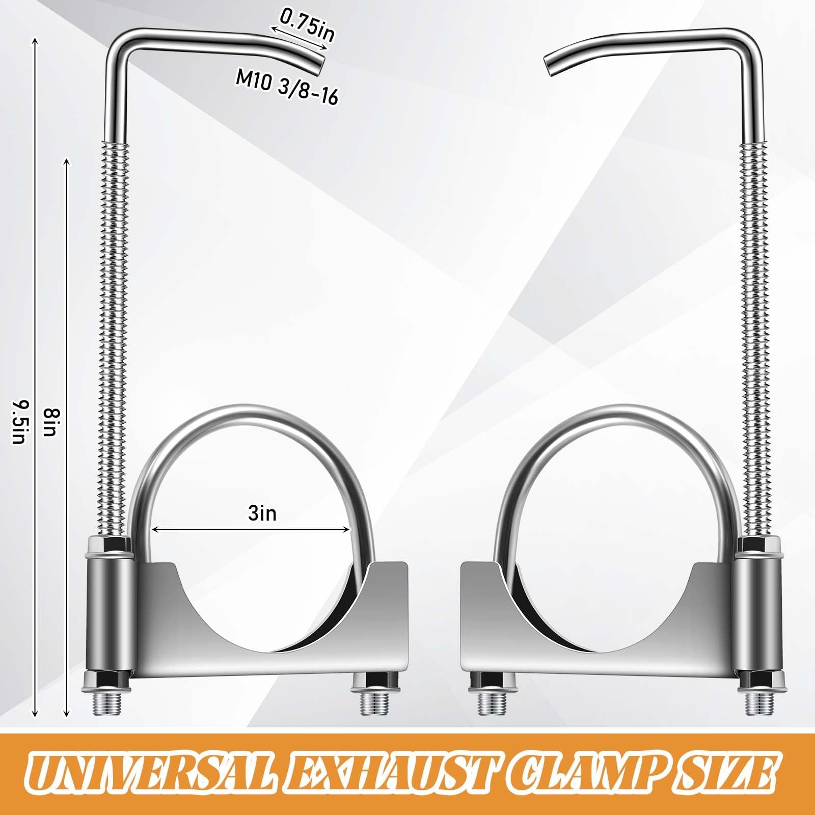1 Pcs 3 Inch Universal Exhaust Clamp with Hanger, Made of HeavyDuty Clamp wit…