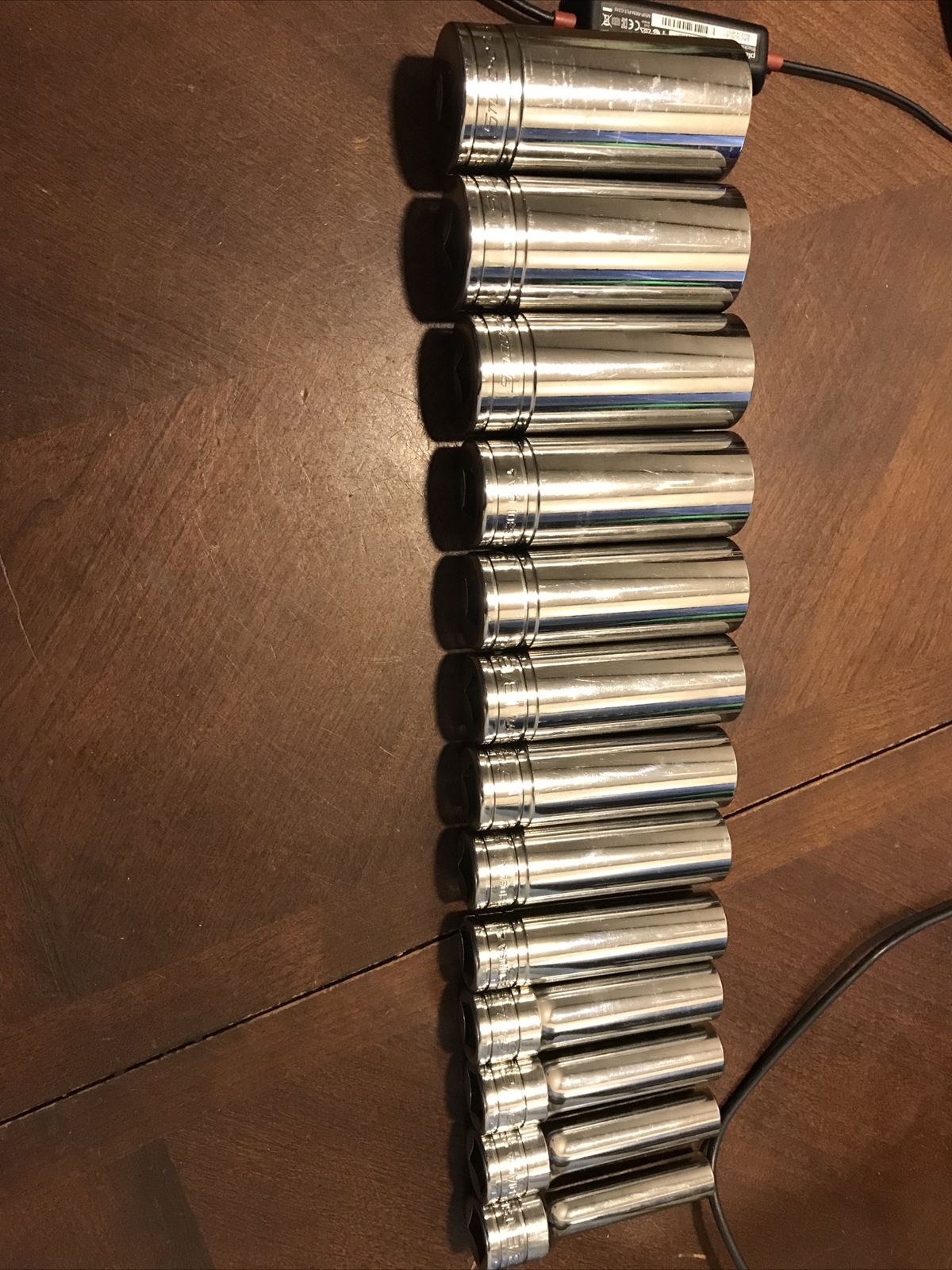 Snap on tools USA 1/2 Dr 6 Pt Socket Set Deep Long SAE STANDARD Chrome 1-1/8 3/8