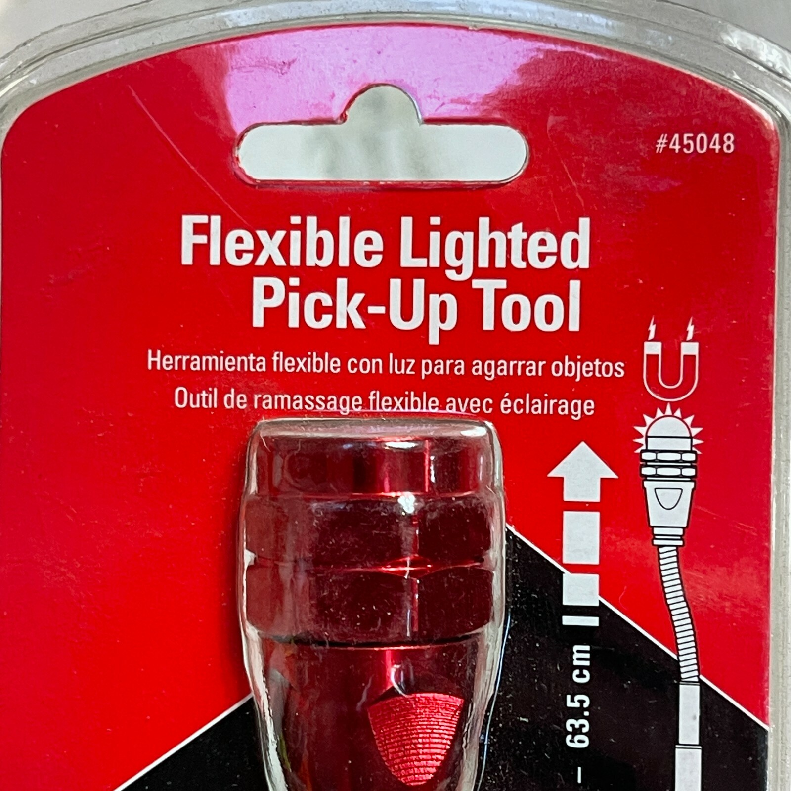 Mayhew Tool 45048 Flexible Lighted Pick-Up Tool Stick-up Magnetic Flashlight Red