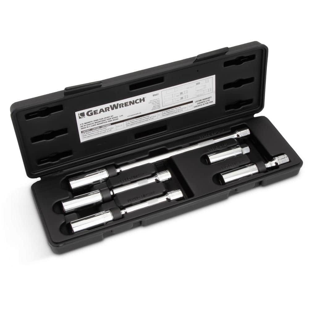 GEARWRENCH 3/8″ Drive 6-Point Magnetic Swivel Spark Plug Socket Set