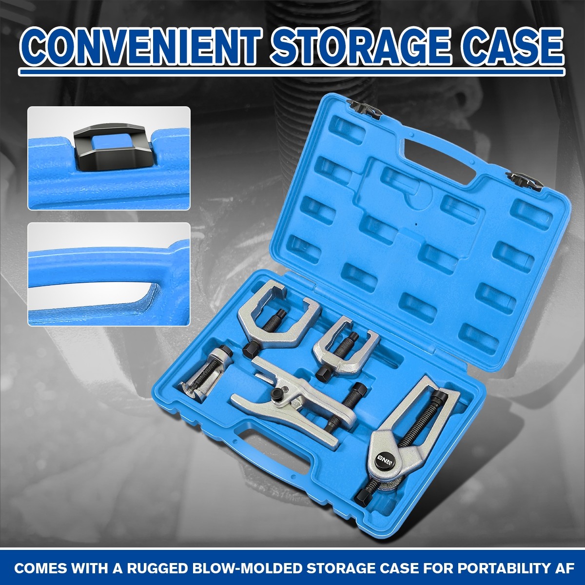 5pcs Front End Service Ball Joint Separator Tie Rod Removal Tool w/ Case Blue