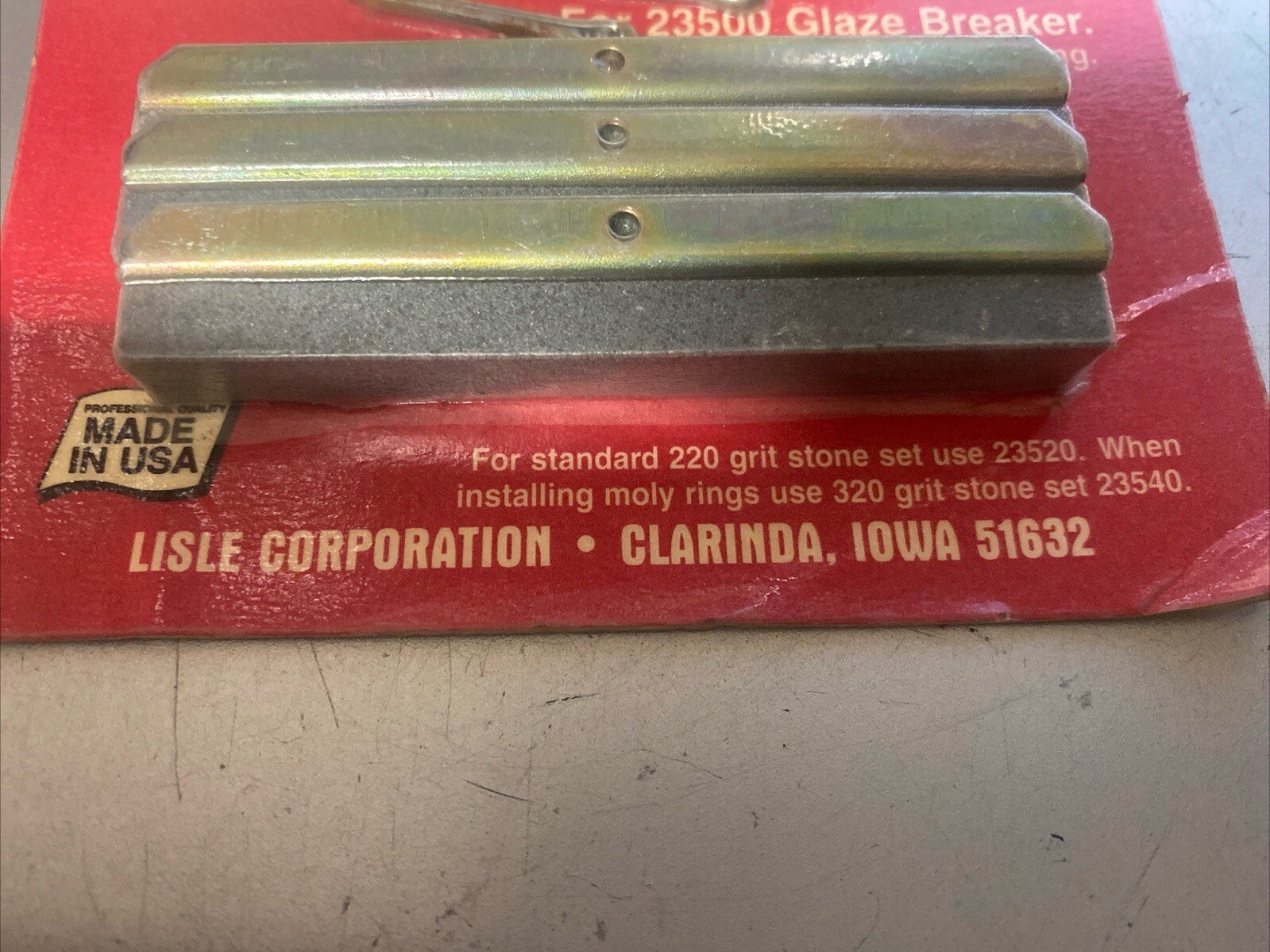 Lisle Corp., Part #23530,Hard 240 Grit Stone Set,Stone-Type Glaze Breaker #23500