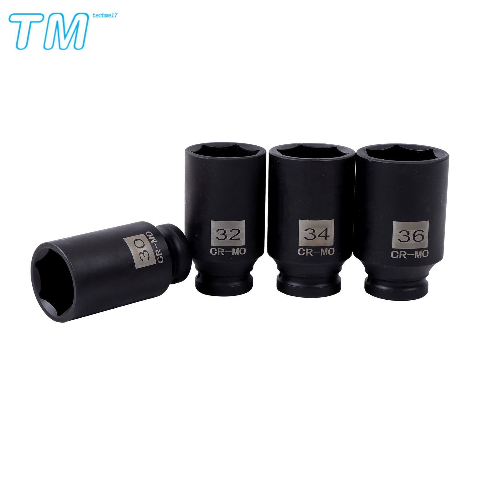 1/2» Drive Deep Spindle Axle Nut Impact Socket Set 12 point 30mm 32mm 34mm 36mm