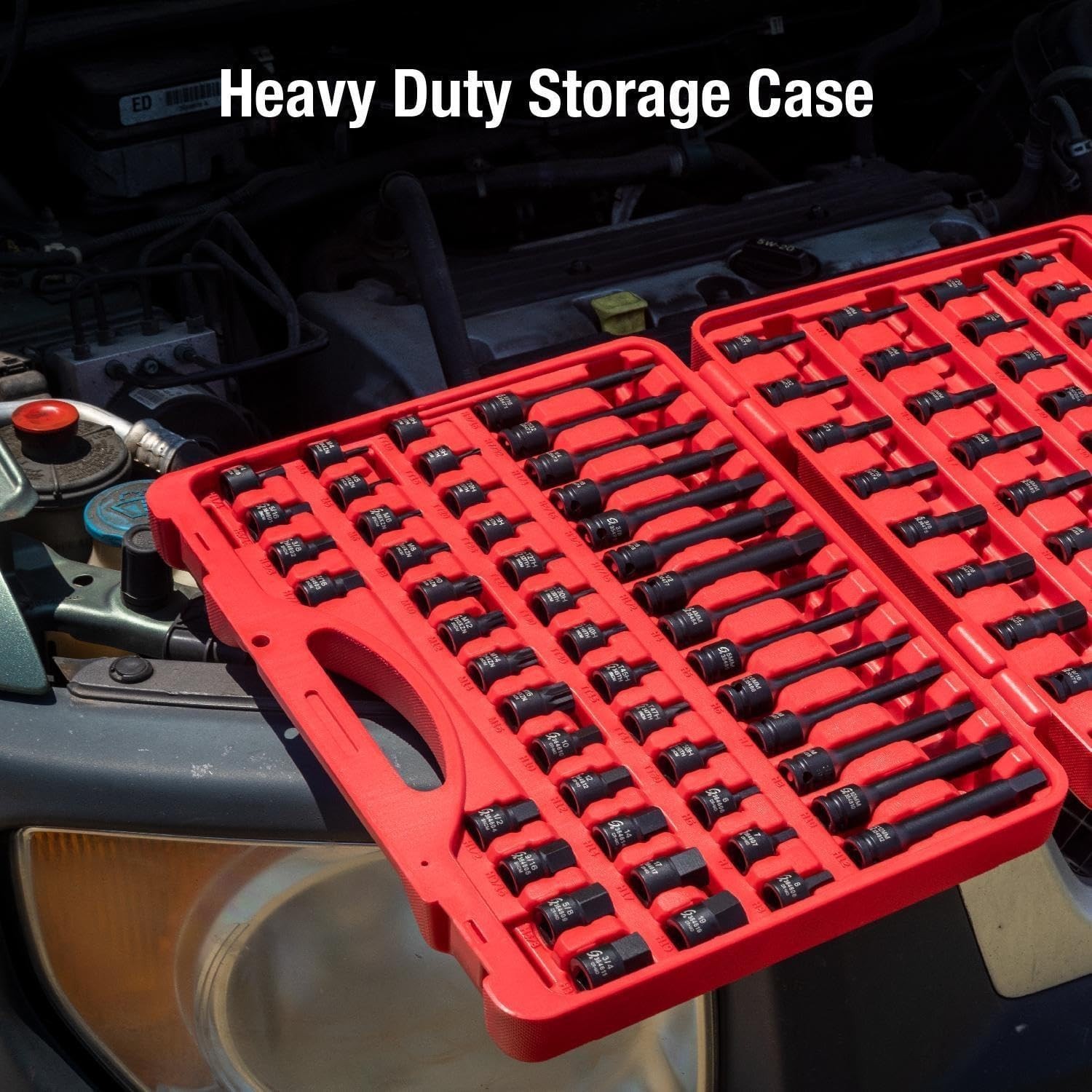 Sunex 3569 3/8″ Dr. Master Hex Bit Impact Socket Set 84 Piece