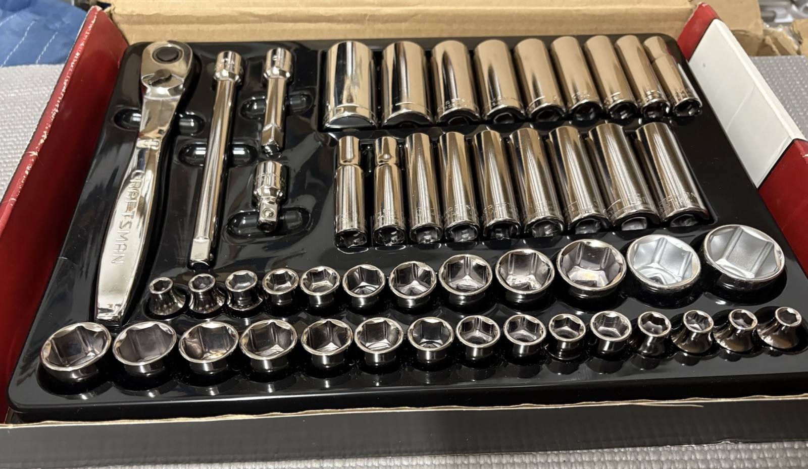 NOS Sears Craftsman 49pc 3/8” Drive Build-A-Set 34271 USA Low Profile Ratchet