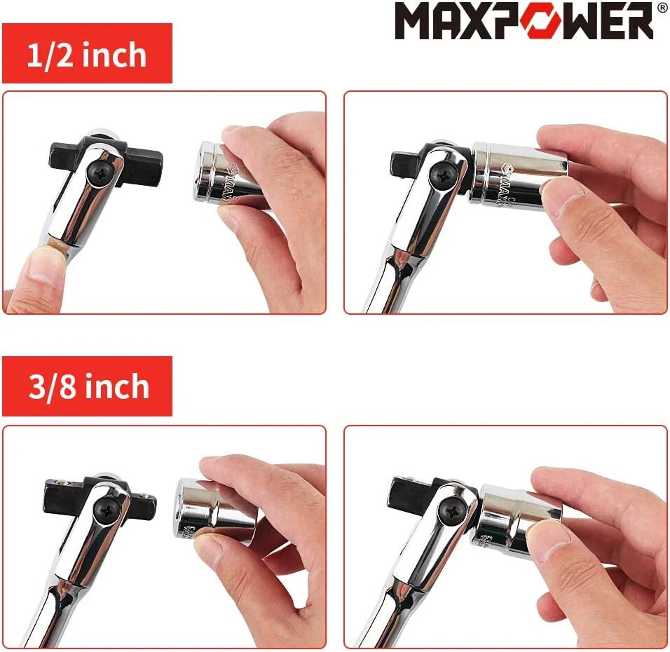 Dual-Drive 18″ Breaker Bar Flex Handle 1/2″ & 3/8″ Phosphated Drive Tool