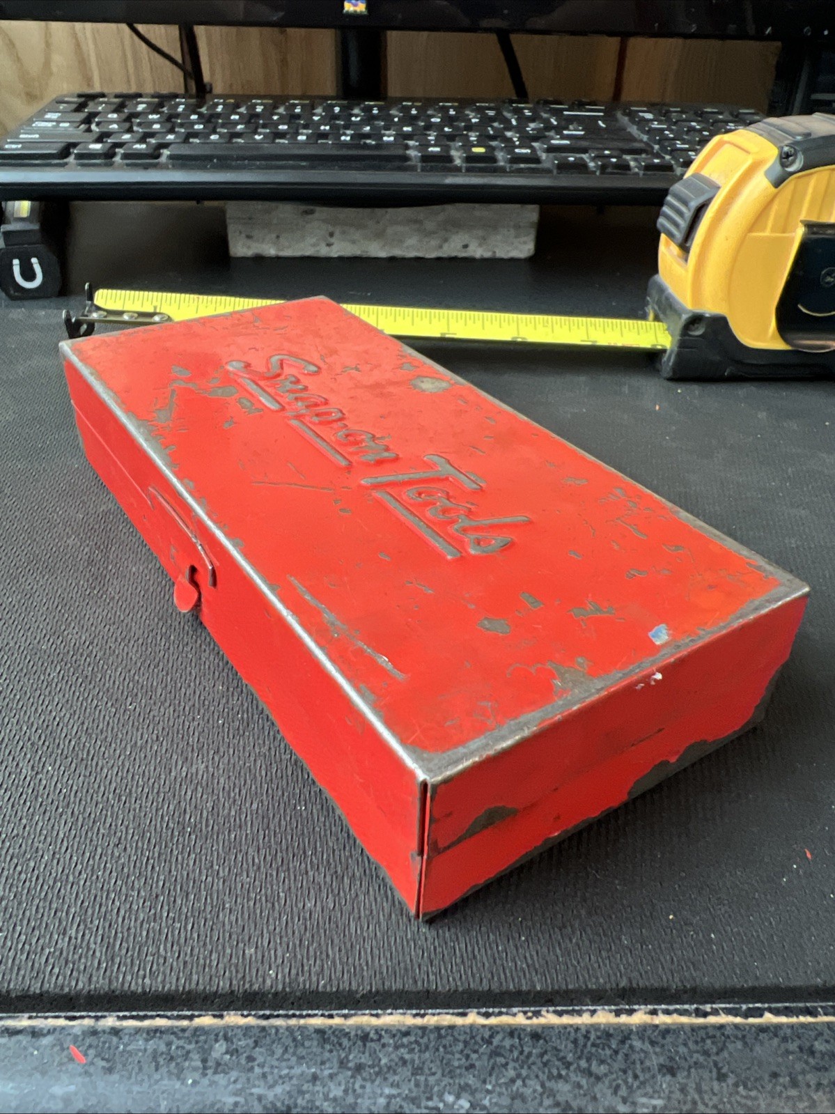 Snap-On Tools USA KRA-206A Red Metal Storage Tool Case Box, 8″ x 3″ NICE🔥