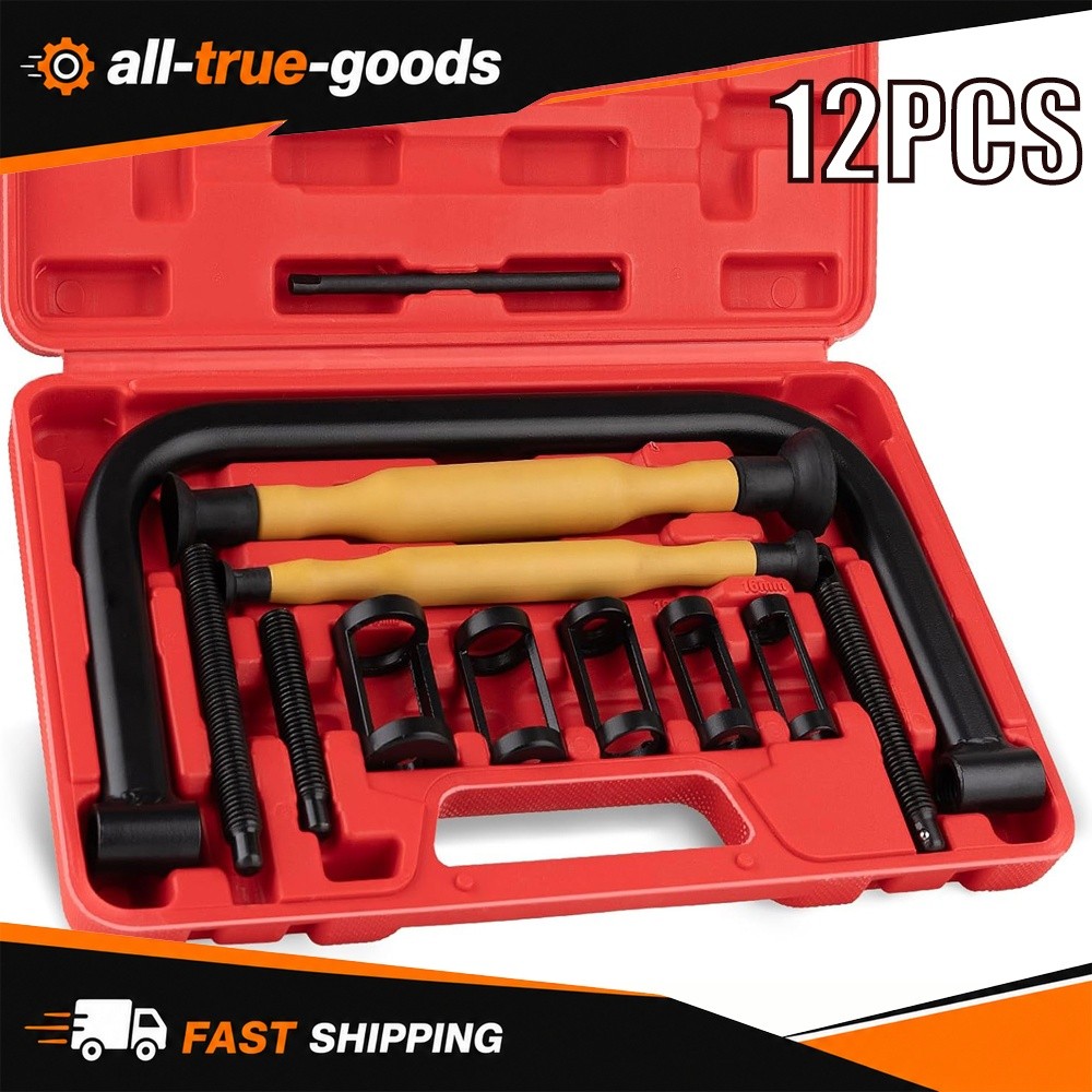 Valve Spring Compressor Set, 12PCS Clamp Removal Tool with…