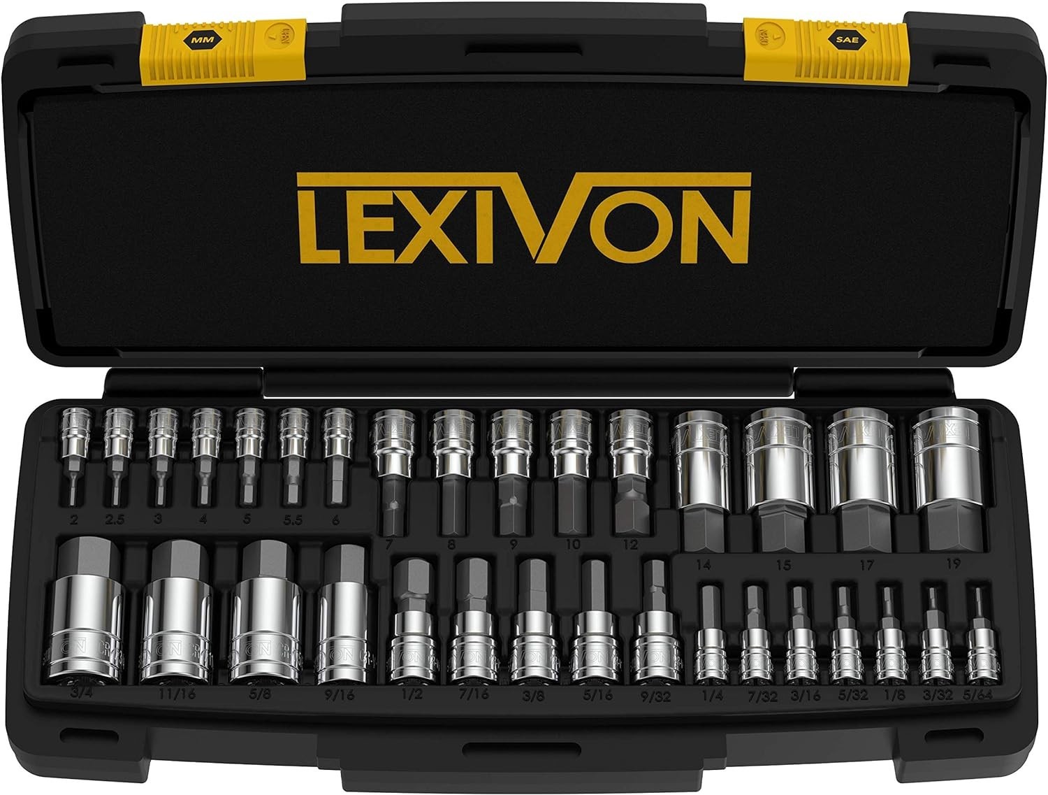 32-Piece Master HEX Bit Socket Set in S2 Alloy Steel with Storage Case