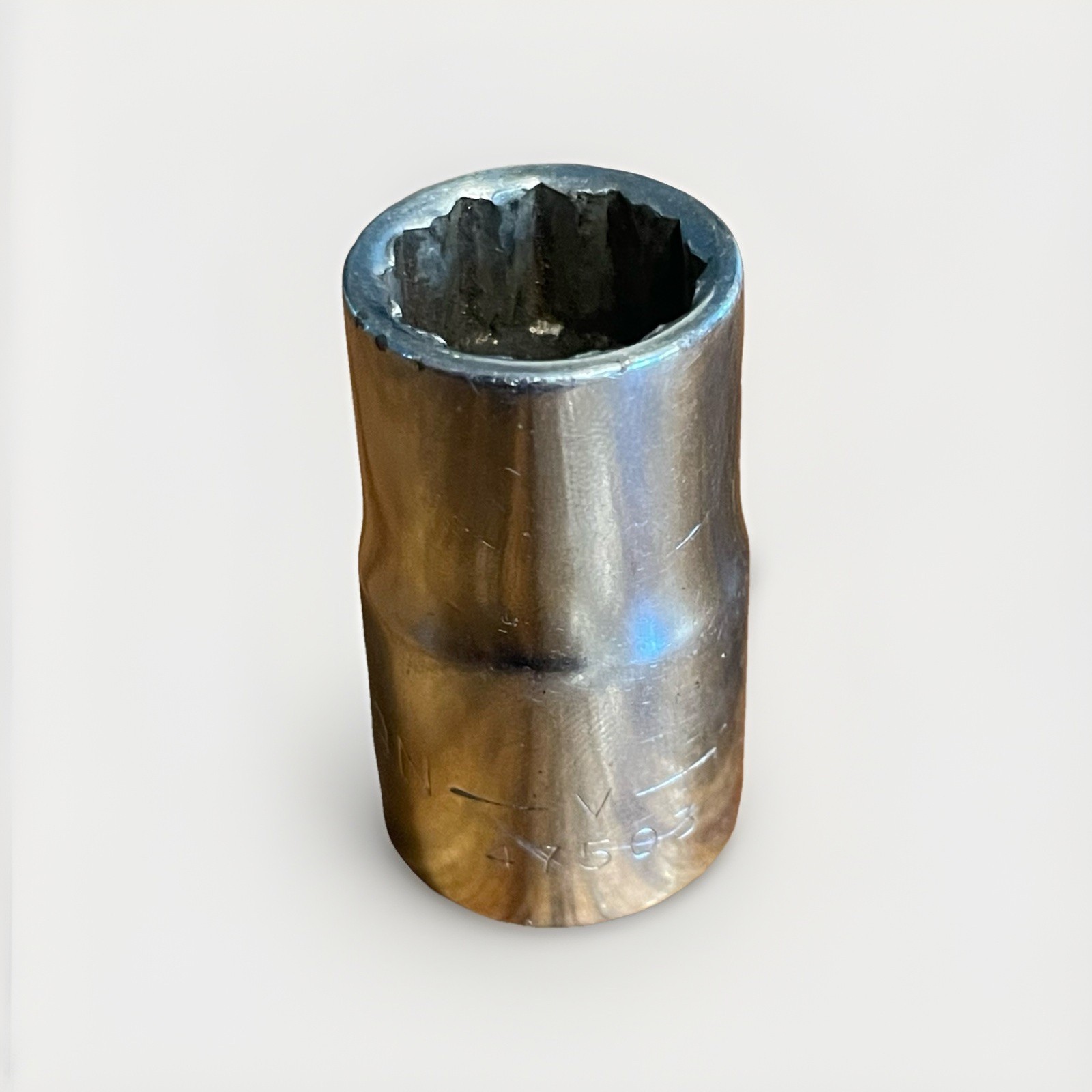 Craftsman Vintage 1/2″ Drive 15MM 12 Point Shallow Socket Metric EE 44236 USA