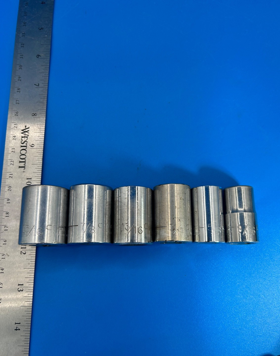Craftsman Socket Set 1/2” Drive 9/16” to 15/16” 6 Pieces T-5-6