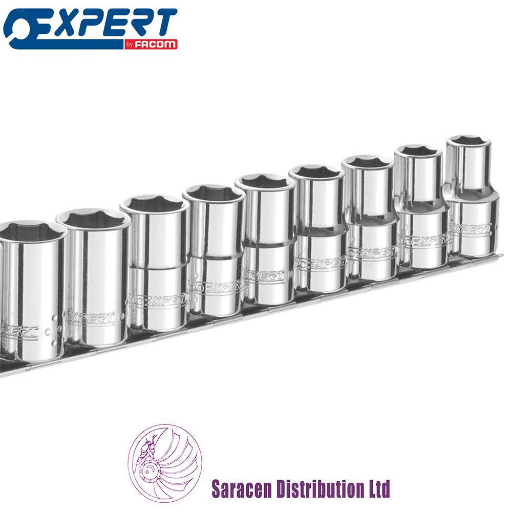 EXPERT BY FACOM 9 PIECE 3/8″ DRIVE SOCKET SET ON RAIL, 6 POINT, 7-15mm – E031834