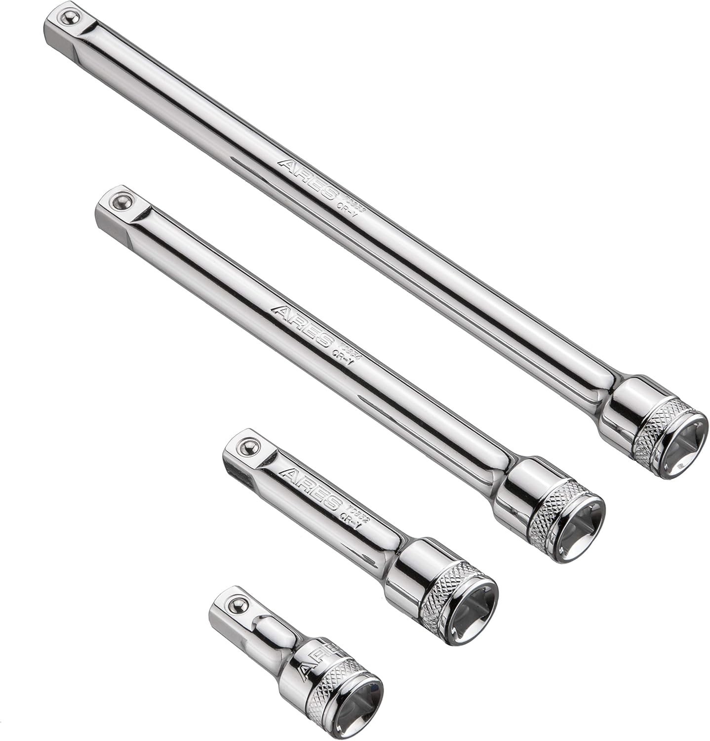 ARES 70244-4-Piece 3/8-Inch Drive Socket Extension Set – 3/8″ Drive, Silver