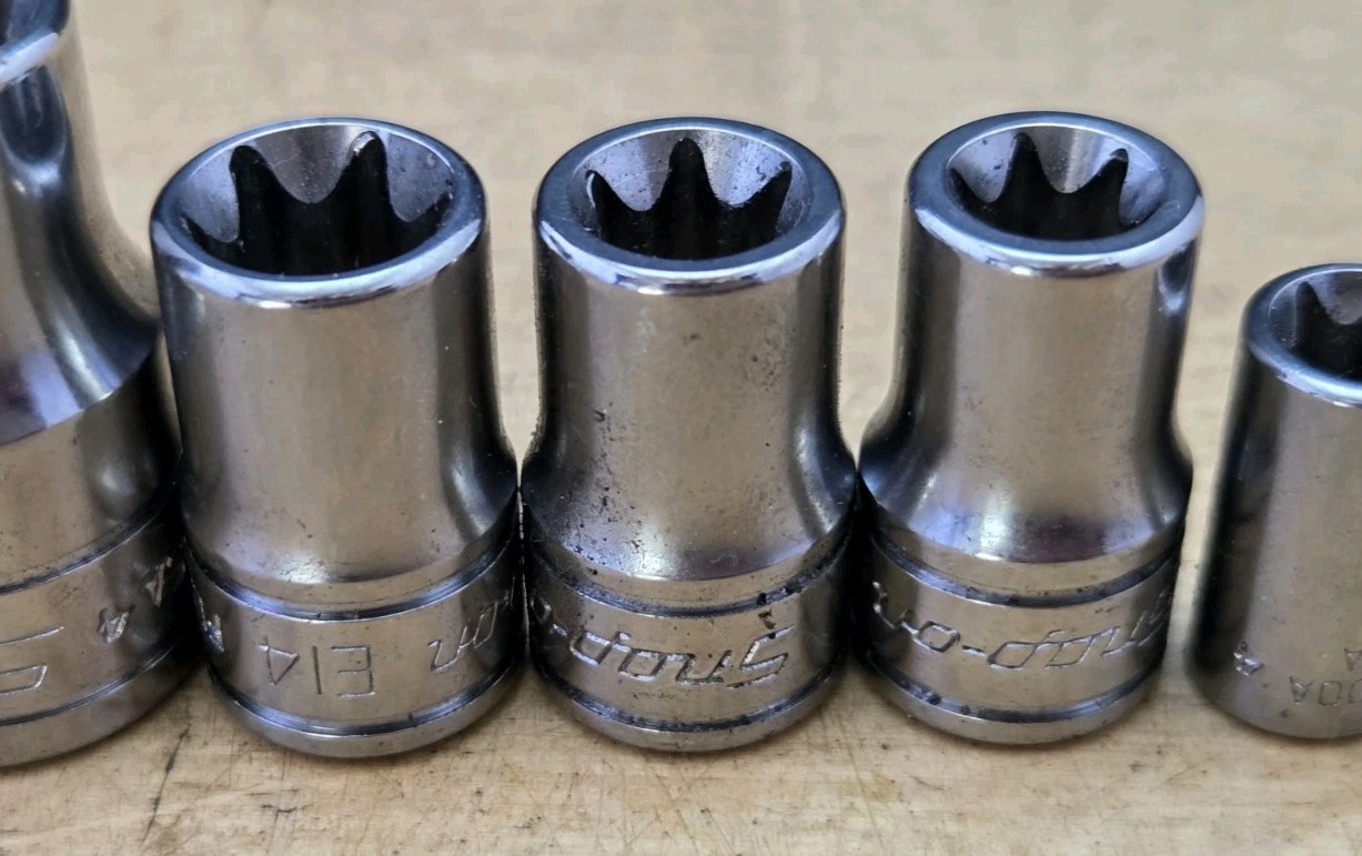 New Snap On 213AFLEY- 13 Pc Combination Drive Inverted TORX Shallow Socket Set